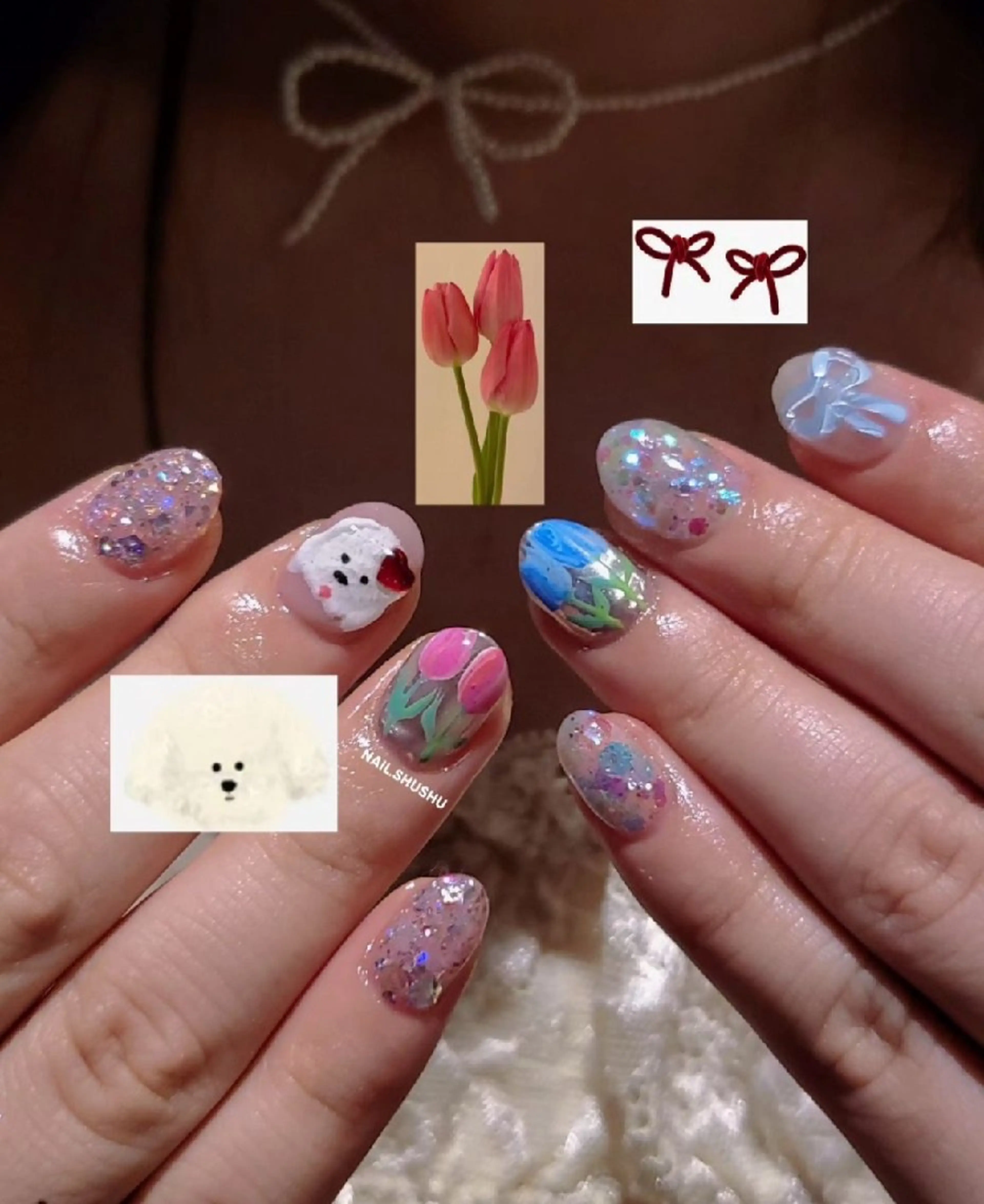 ネイル ハンドネイル 3dパーツ/流行り 👧shushu❤️のネイルデザイン