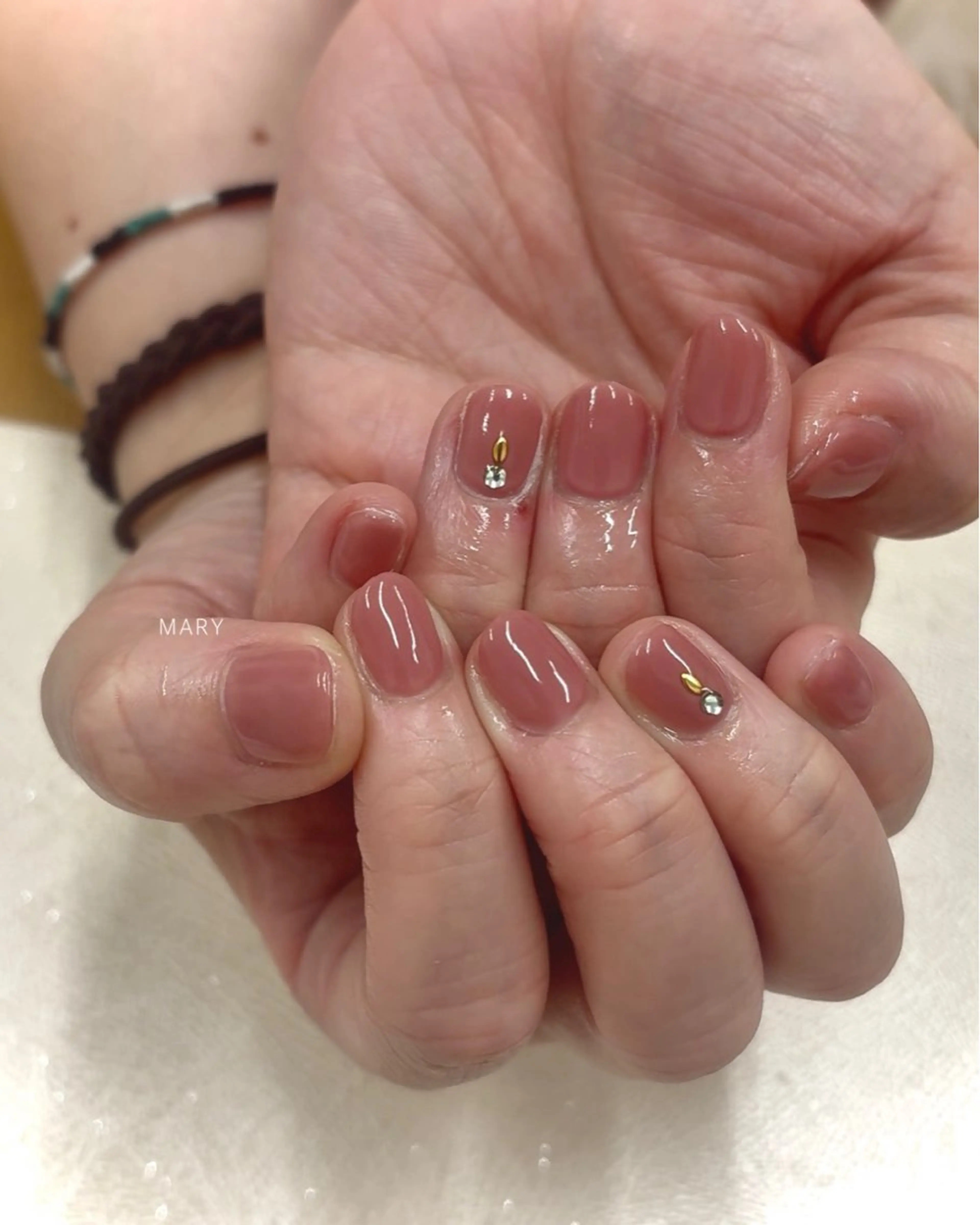 ネイル ニュアンスネイル オフィスネイル ワンカラーネイル ピンク ハンドネイル Mary nail .narumiのネイルデザイン