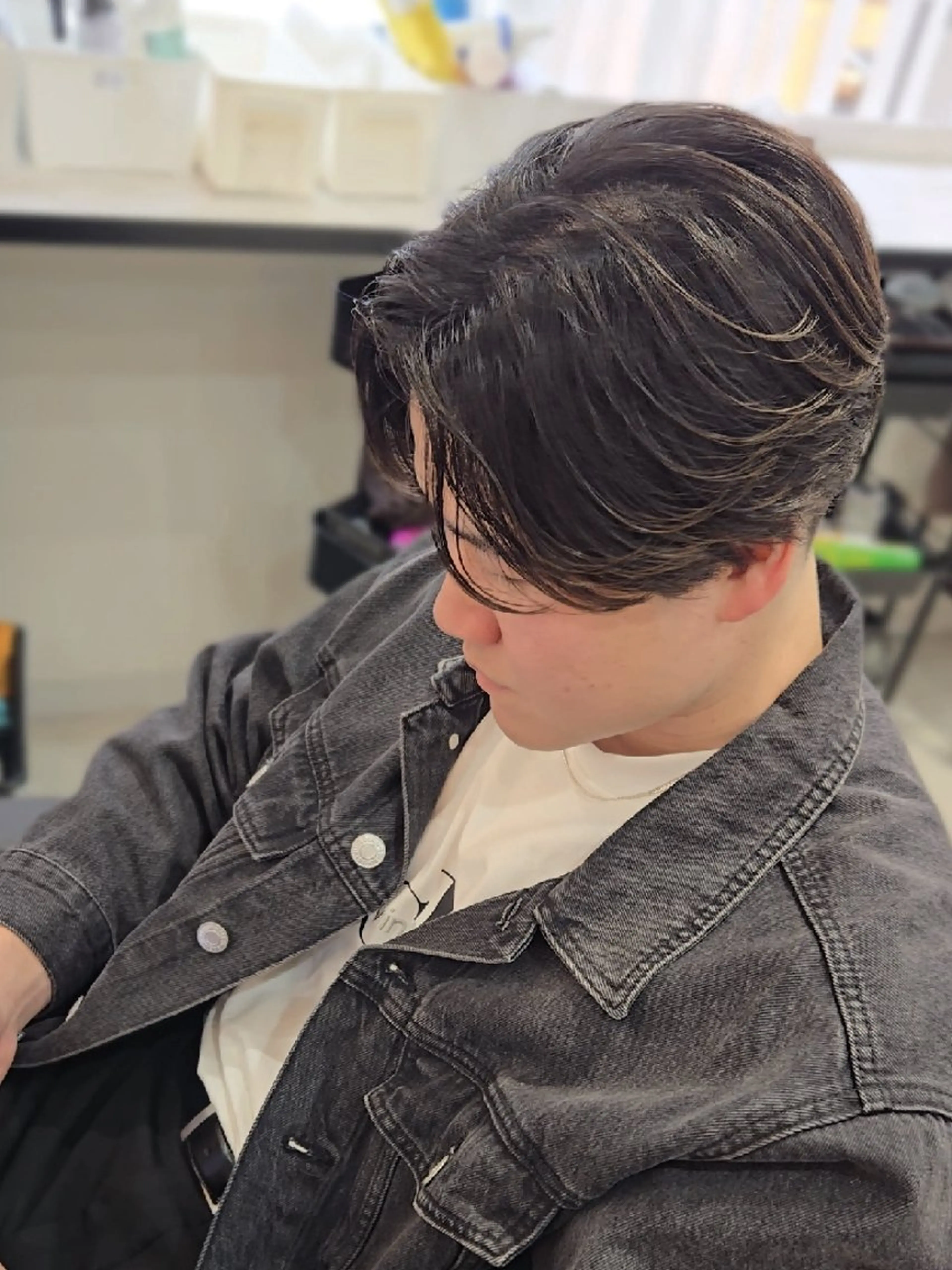 メンズ パーマ ミディアム ミディアムパーマ センターパート メンズパーマ 刈り上げ ニュアンスパーマ カット パーマ ヘアセット LEN名古屋/パーマ 海外ヘア/メンズ特化のヘアスタイル