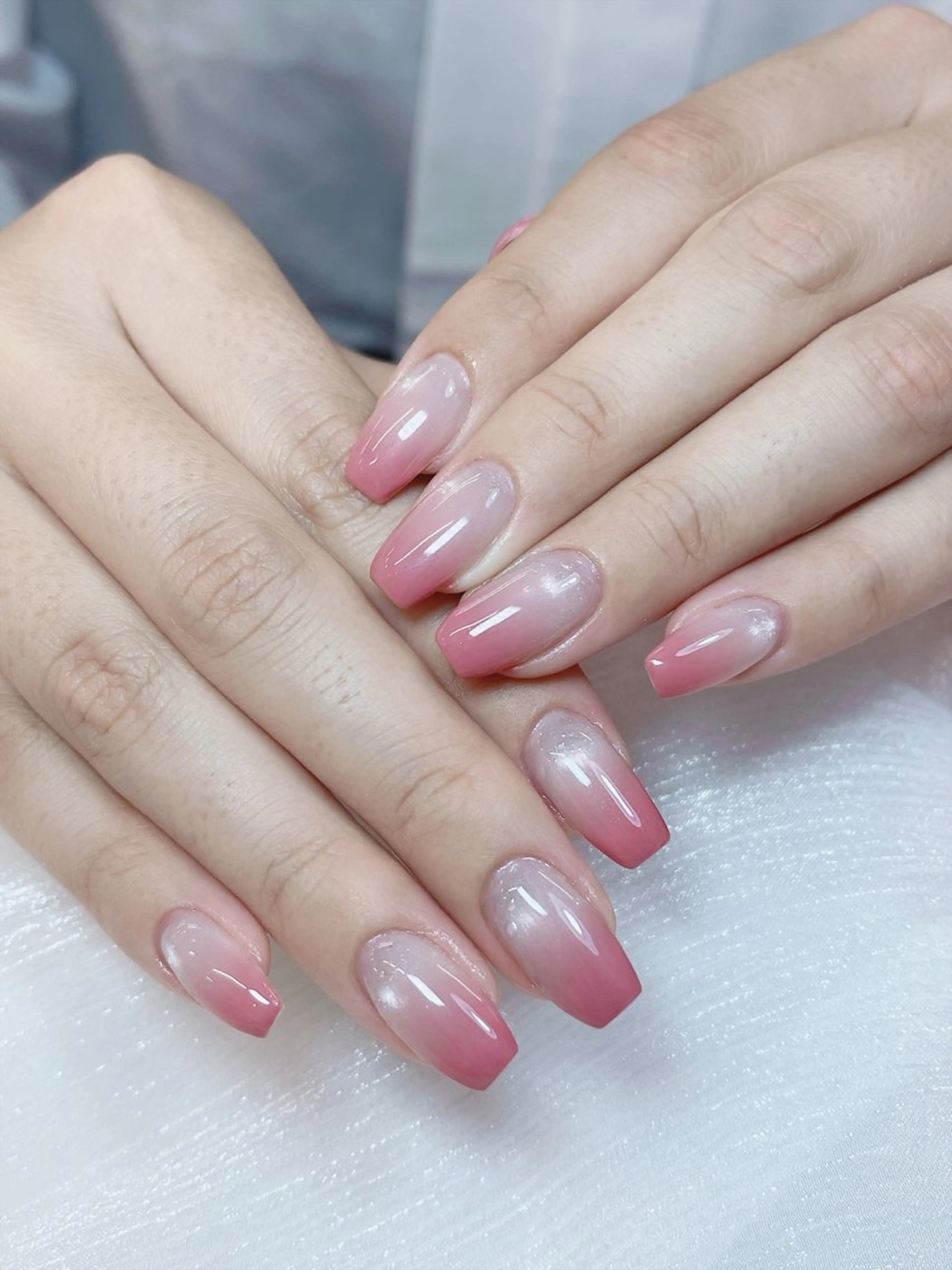 ネイル チークネイル 成人式 フレンチネイル グラデーション 氷ネイル・うるうるネイル ハンドネイル DUO   MI nail salonのネイルデザイン