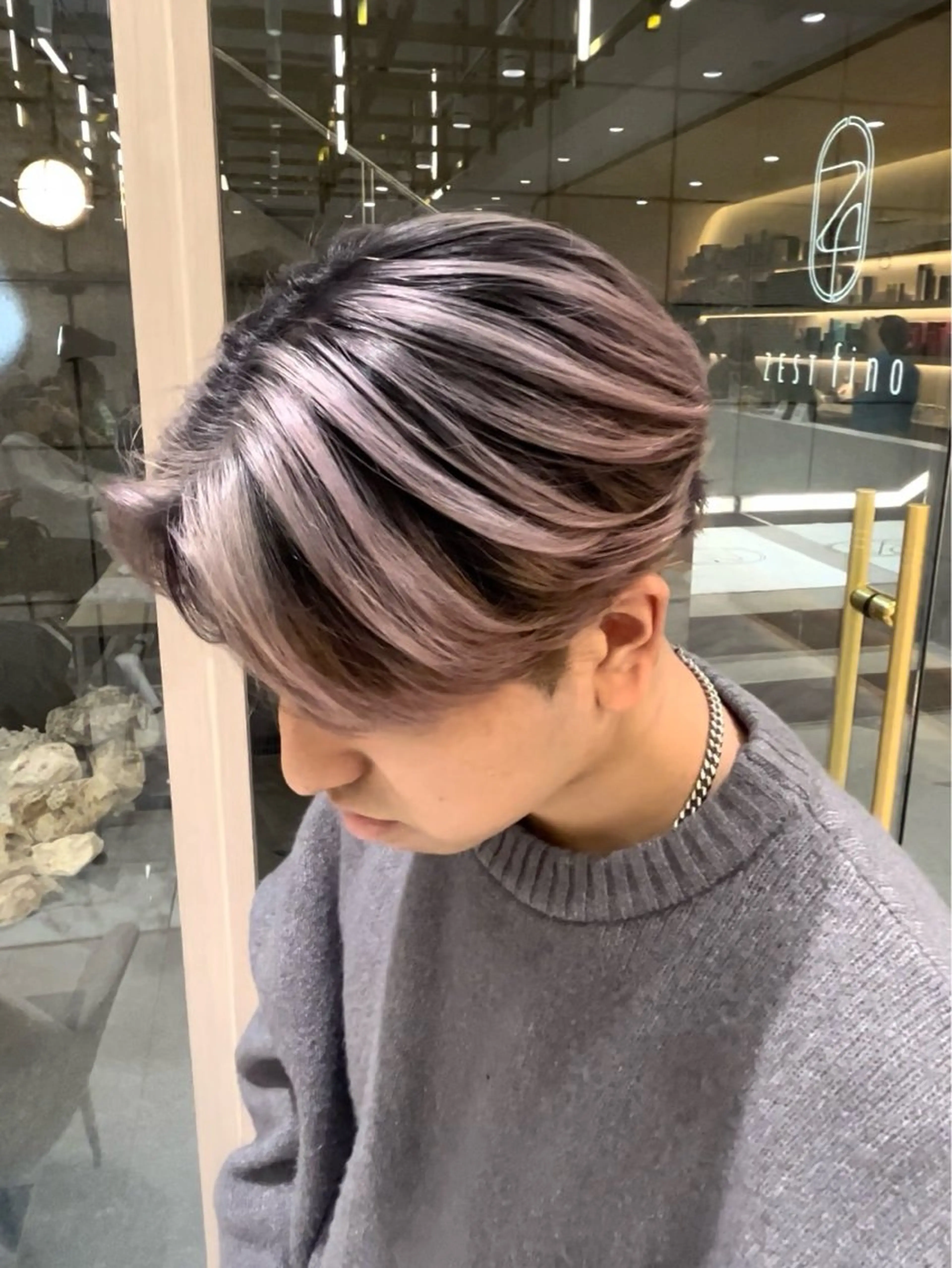 カラー メンズ メンズバレイヤージュ センターパート バレイヤージュ ヘアカラー 🥇メンズパーマ /縮毛矯正/木村神心のヘアスタイル