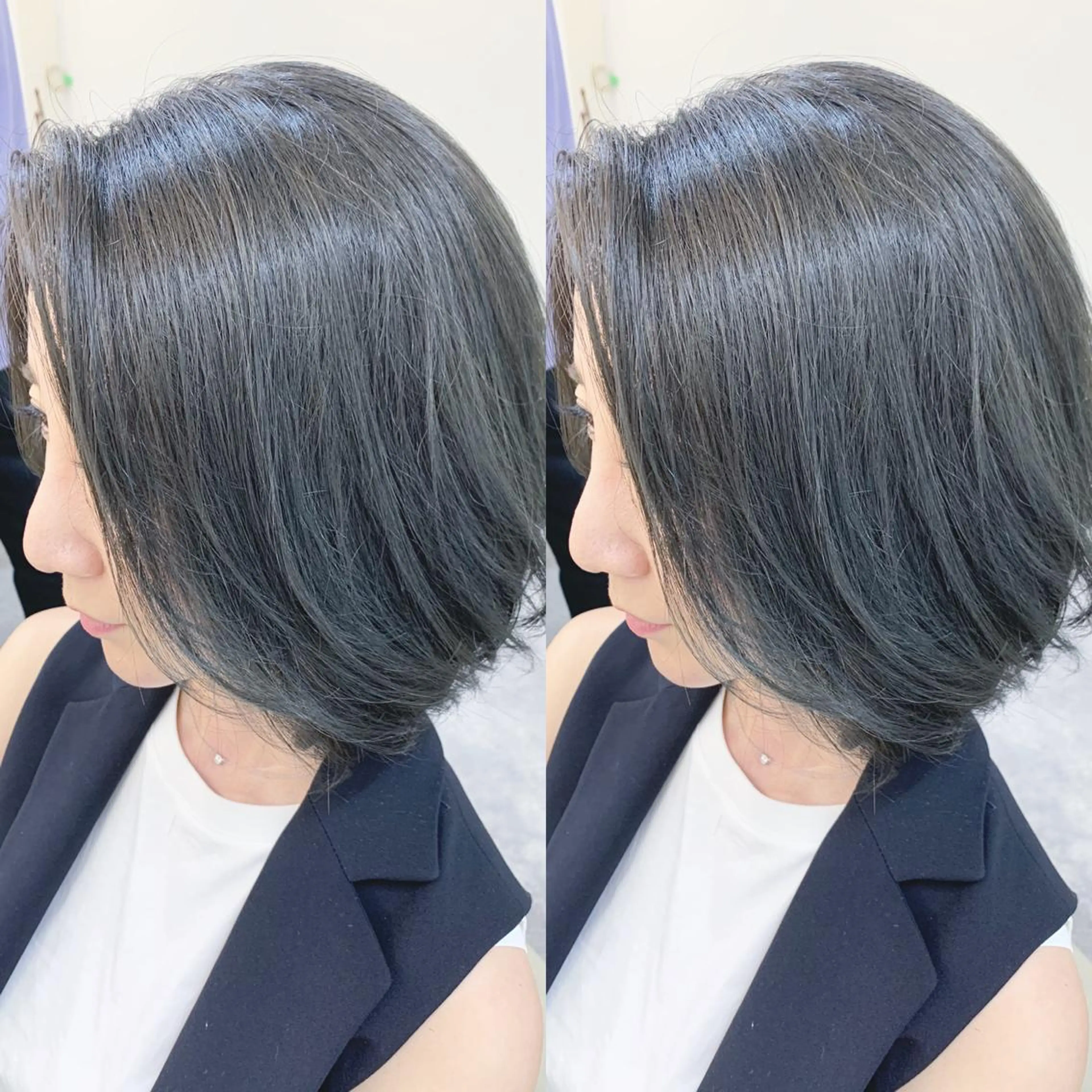 ミディアム ボブ カット ヘアカラー H (エイチ) 烏丸御池店のヘアスタイル