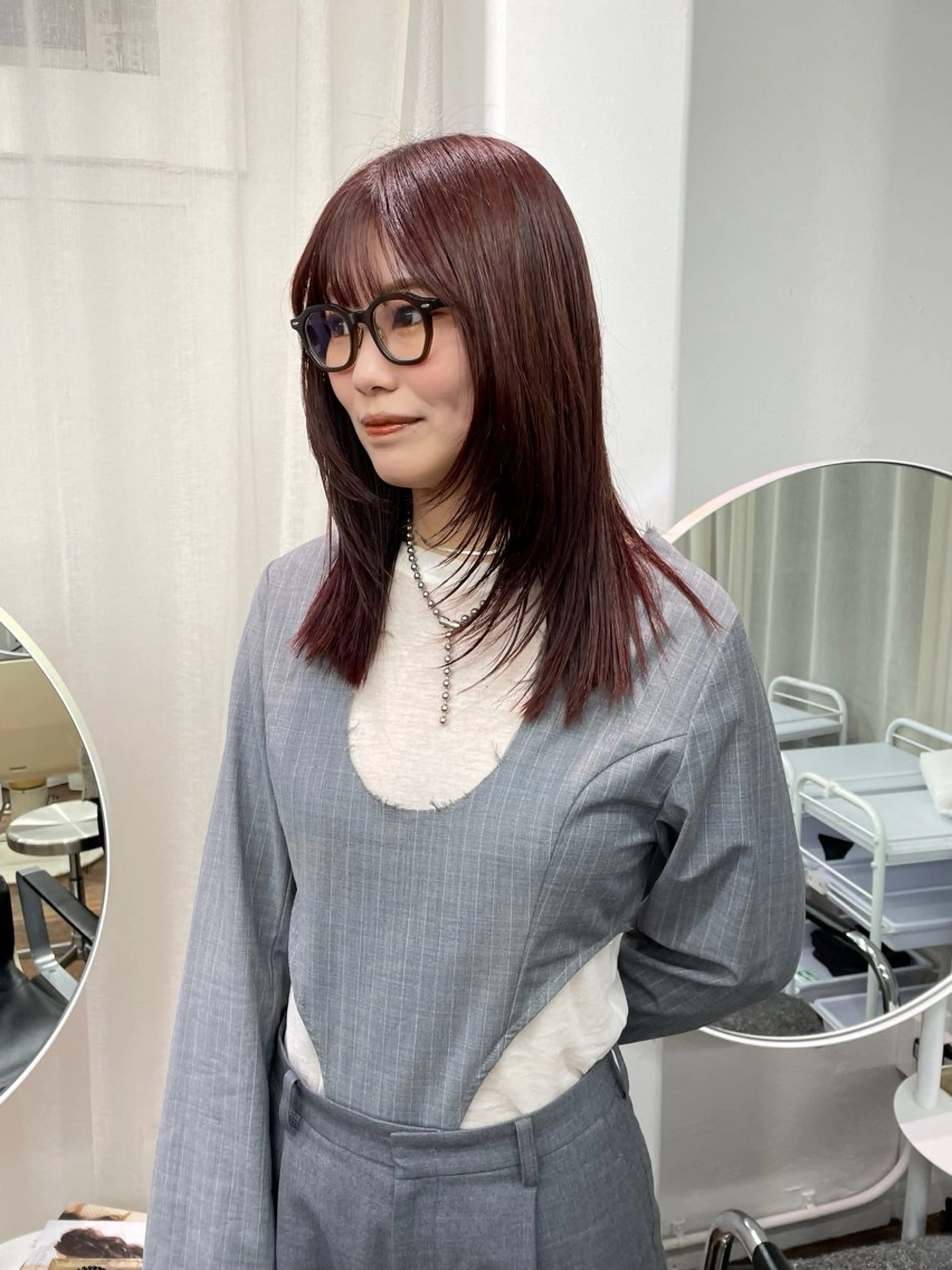 セミロング カラー カット ヘアカラー トリートメント レイヤーカット🎀 kanaのヘアスタイル