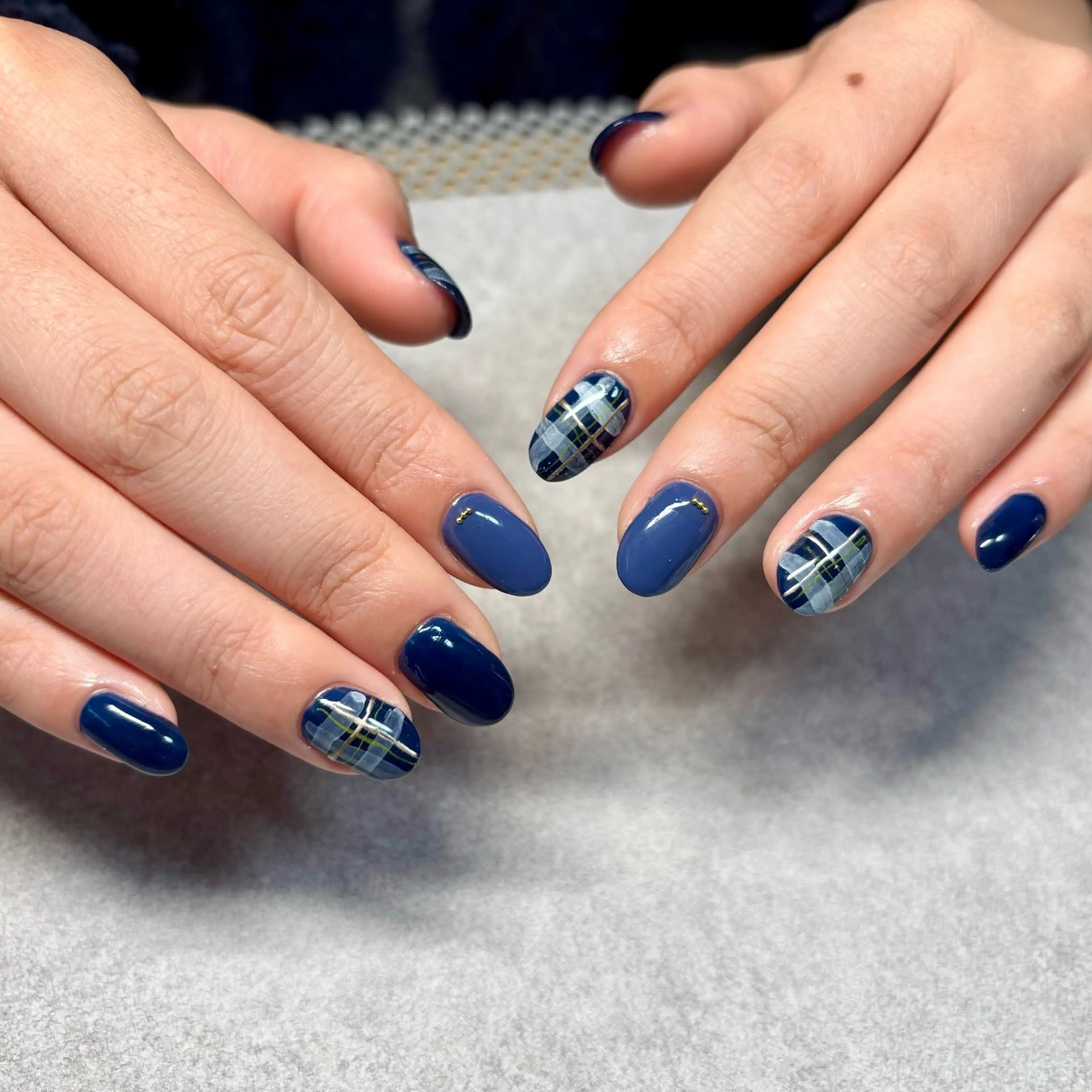 ネイル ネイビー ハンドネイル nail salon Lanaのネイルデザイン