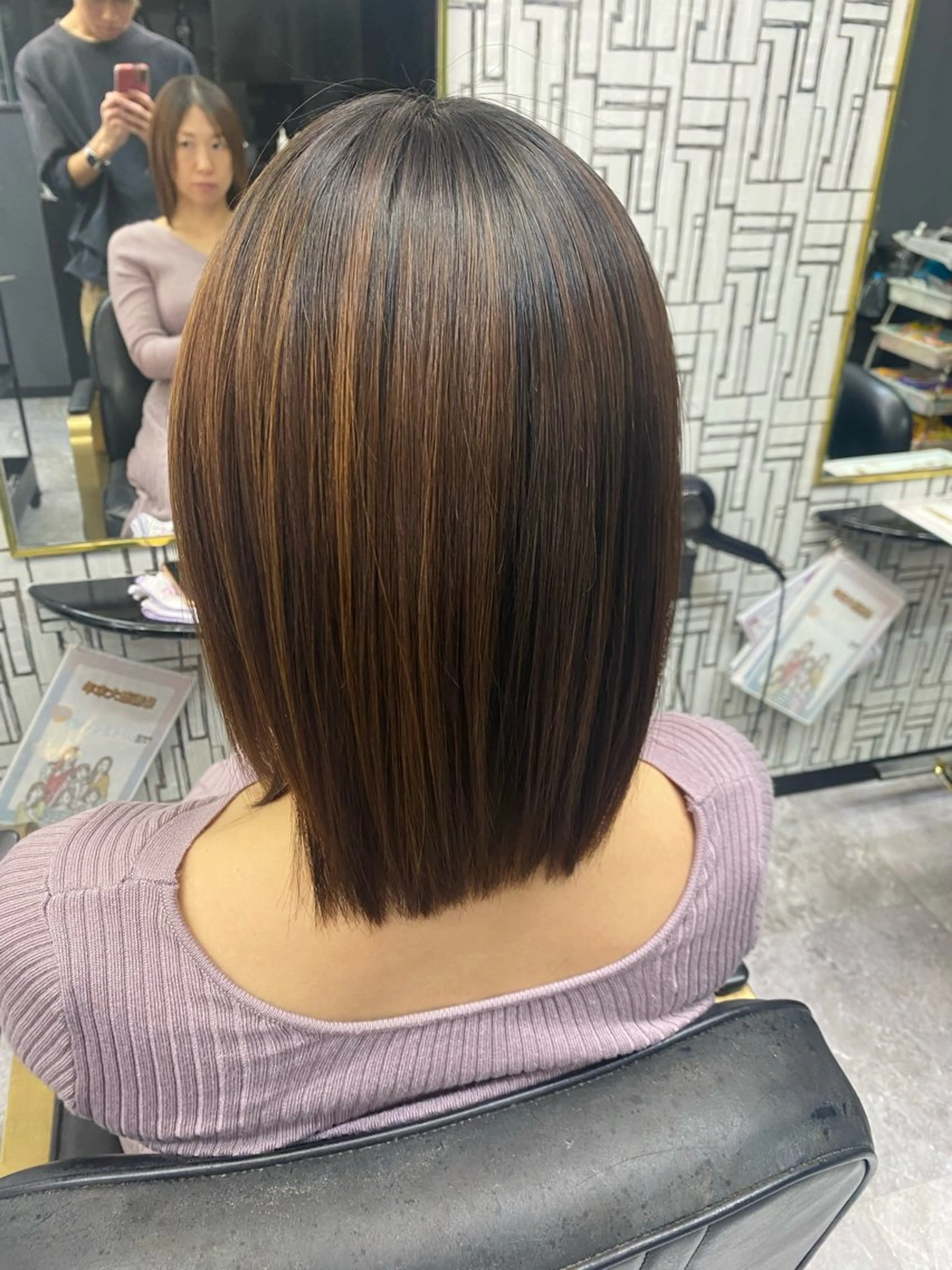 ミディアム 縮毛矯正 池田 亮雅のヘアスタイル