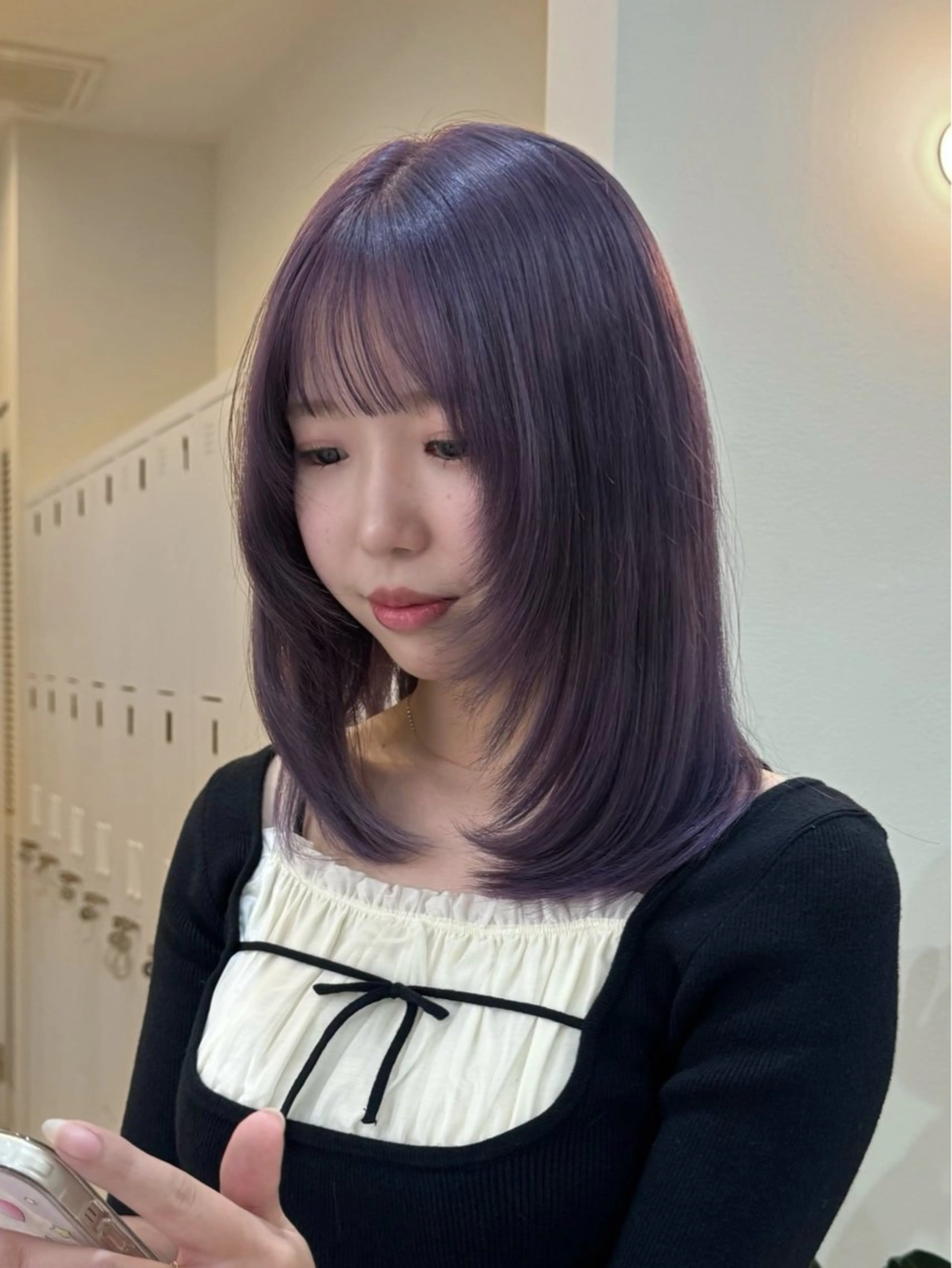 ミディアム カラー 山下 莉歩のヘアスタイル
