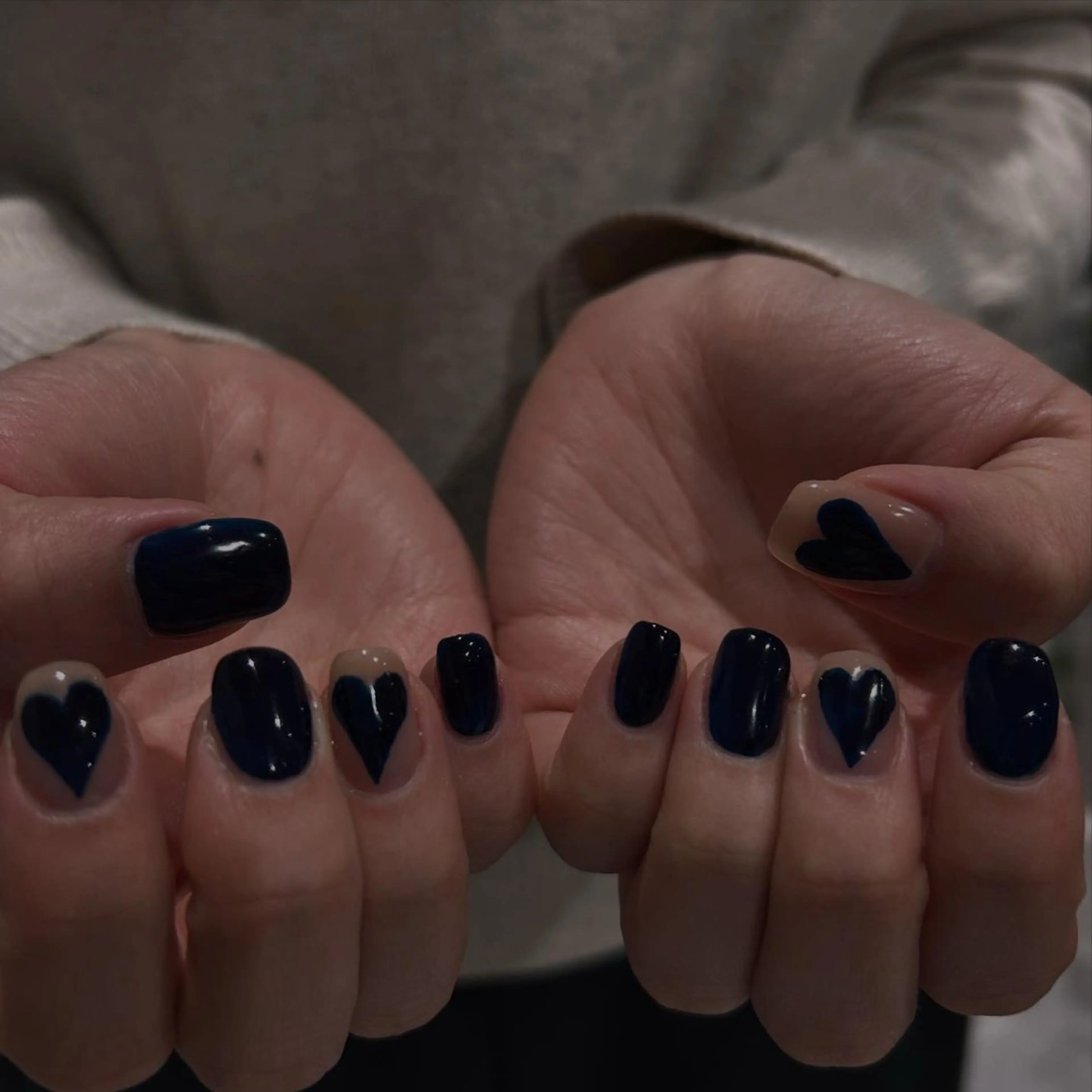 ネイル ハート 韓国ネイル 大山 なつみのネイルデザイン