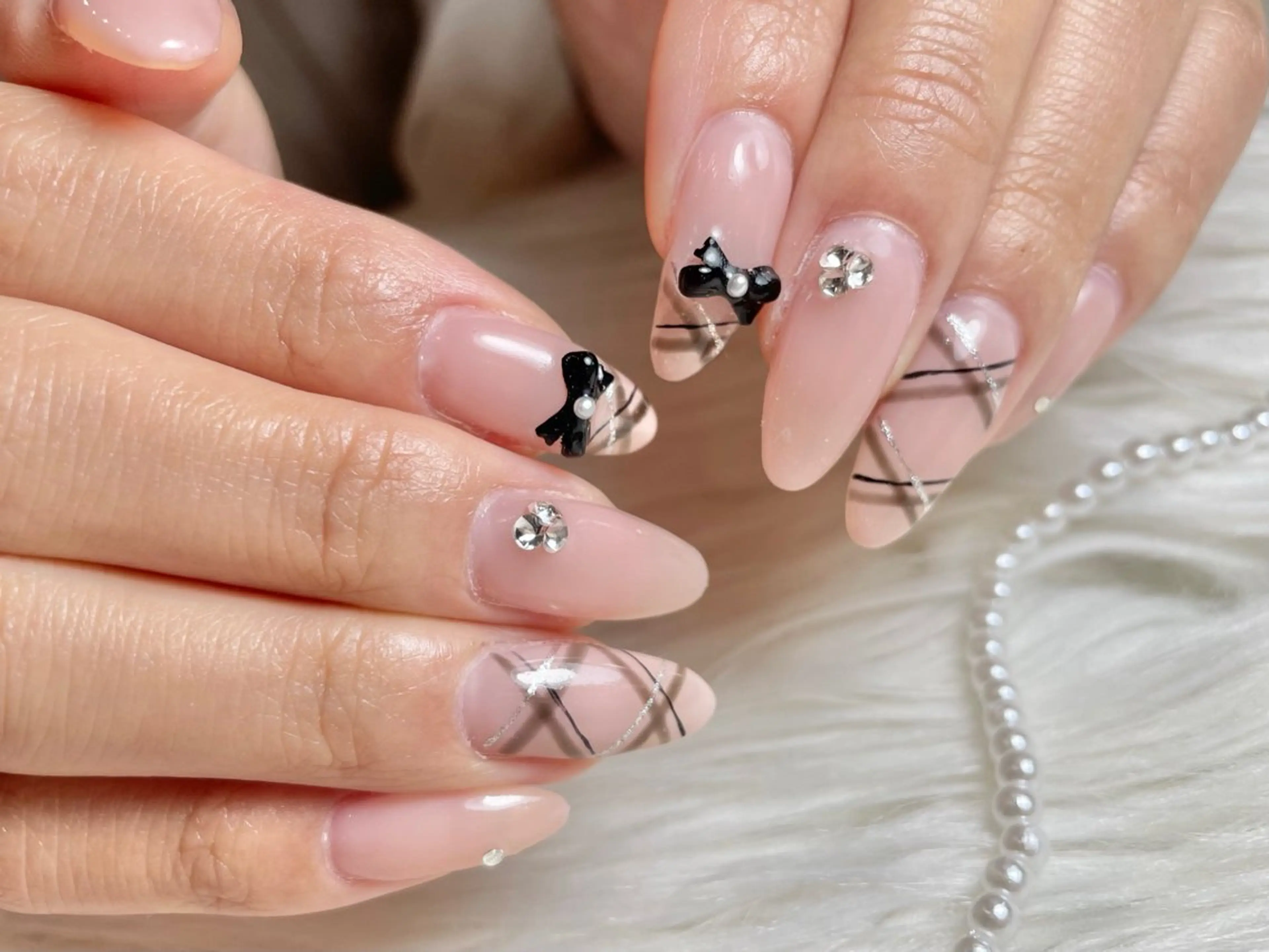 ネイル フレンチネイル ジェルネイル パラジェル ワンホンネイル ハンドネイル ゆりか ジョアアンジェ福島のネイルデザイン