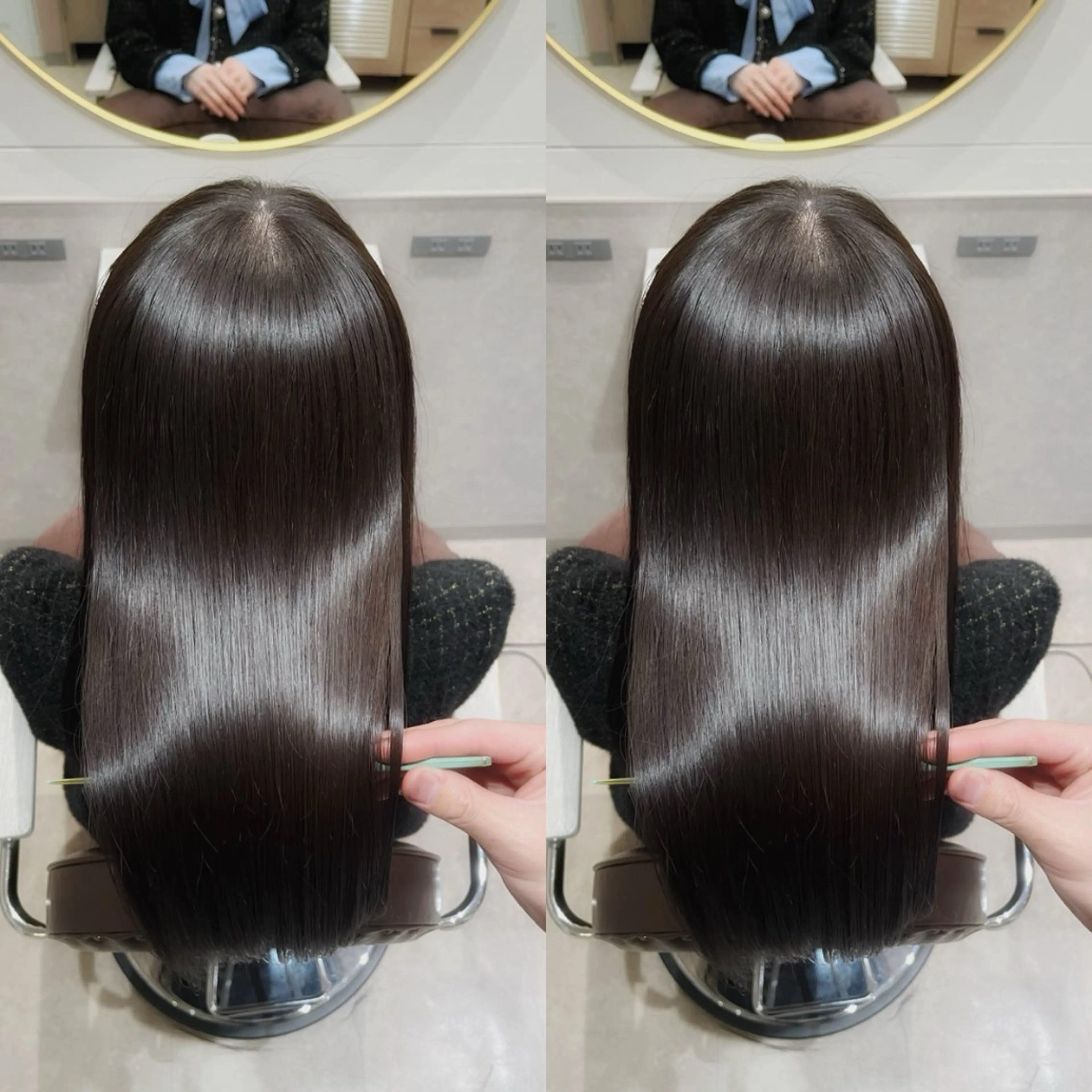 セミロング カット 縮毛矯正 トリートメント 銀座⭐️髪質改善⭐️ 平中　留生のヘアスタイル