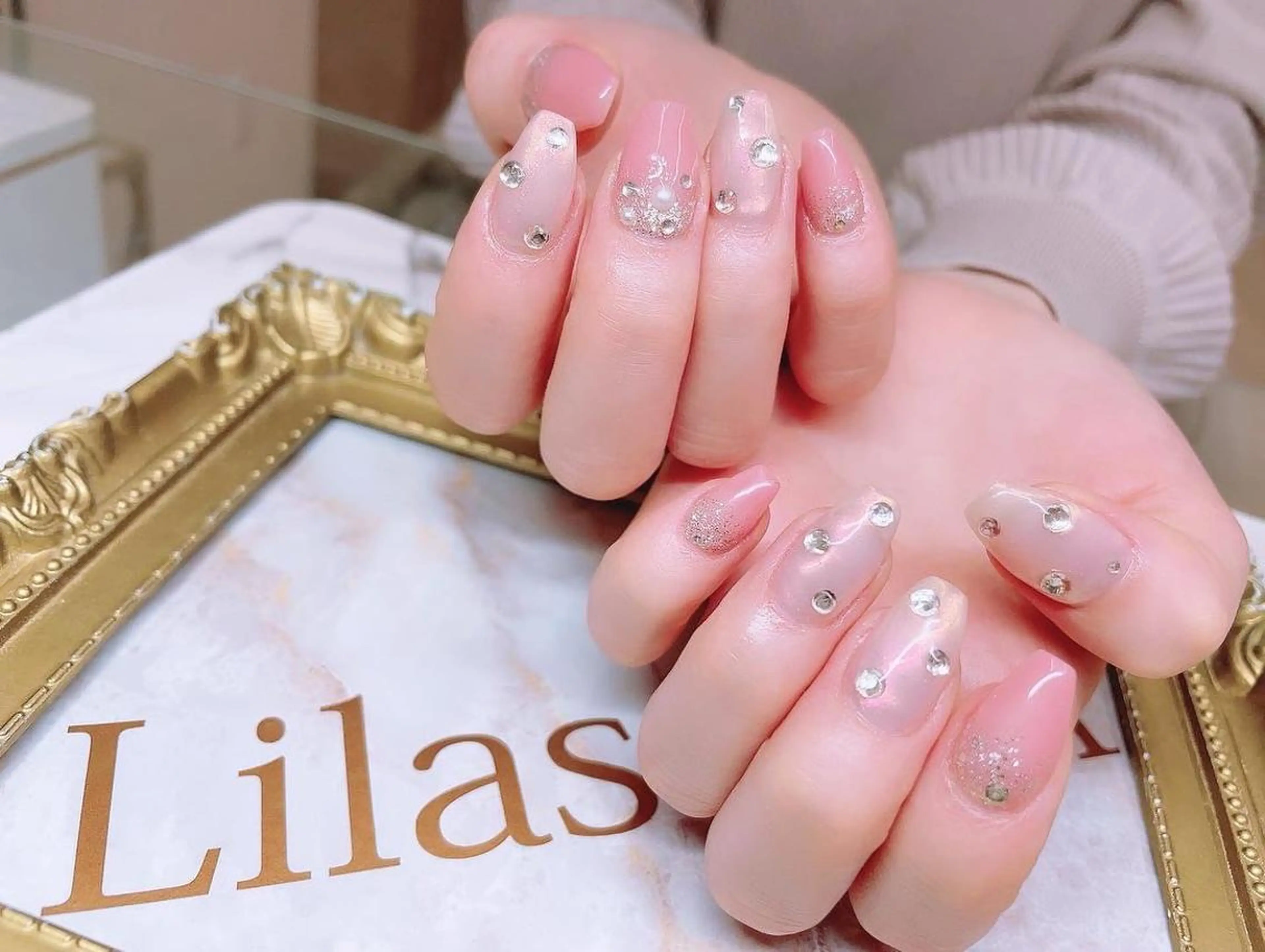 ネイル 入学式 ジェルネイル グラデーション 卒業式 ハードジェル Lilas Nailのネイルデザイン
