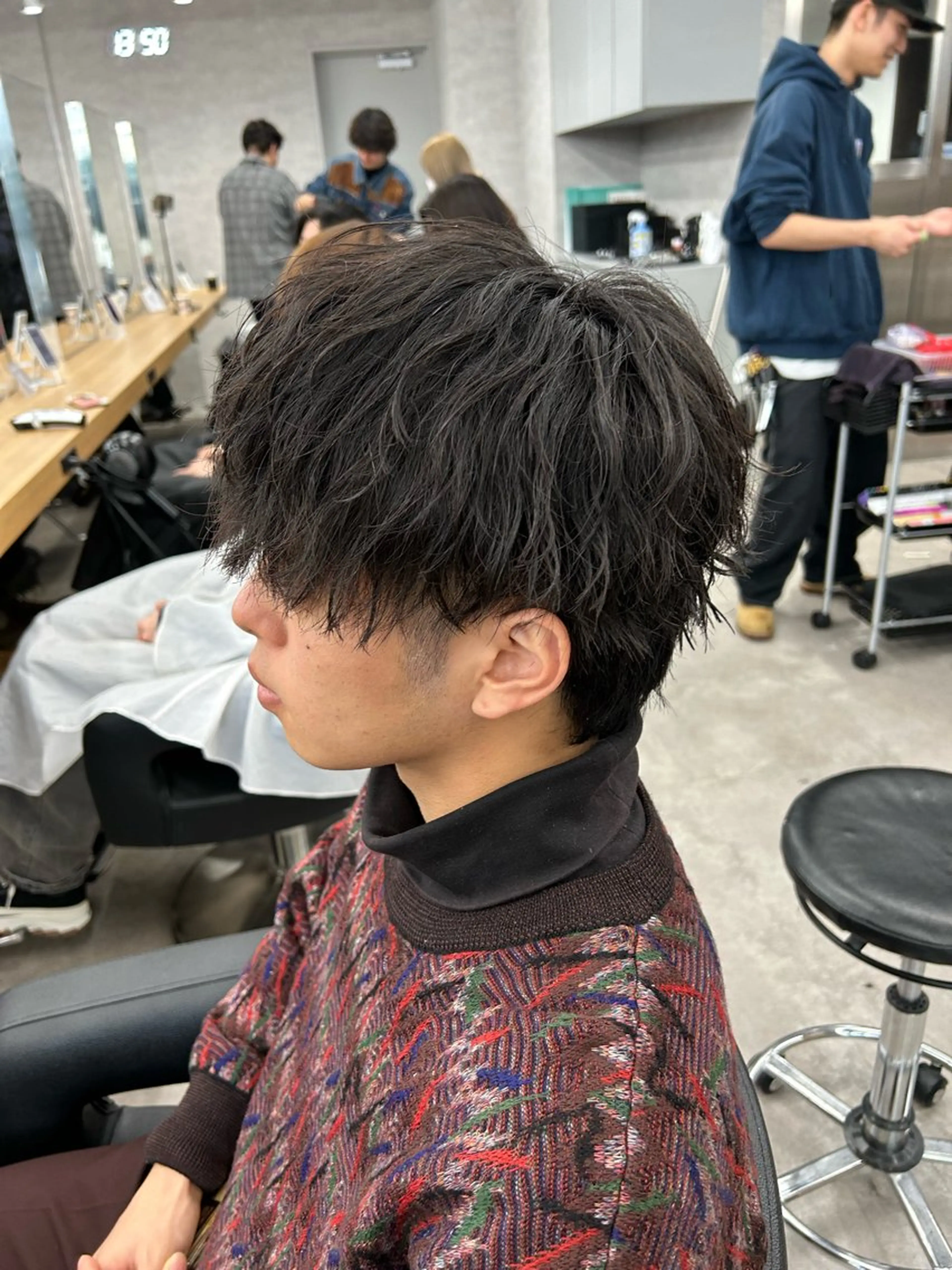 ショート パーマ メンズ メンズハイトーン メンズ韓国風 メンズパーマ 波巻きパーマ 髪質改善 カット パーマ 🐺森 雄飛/メンズ 韓国ヘアのヘアスタイル