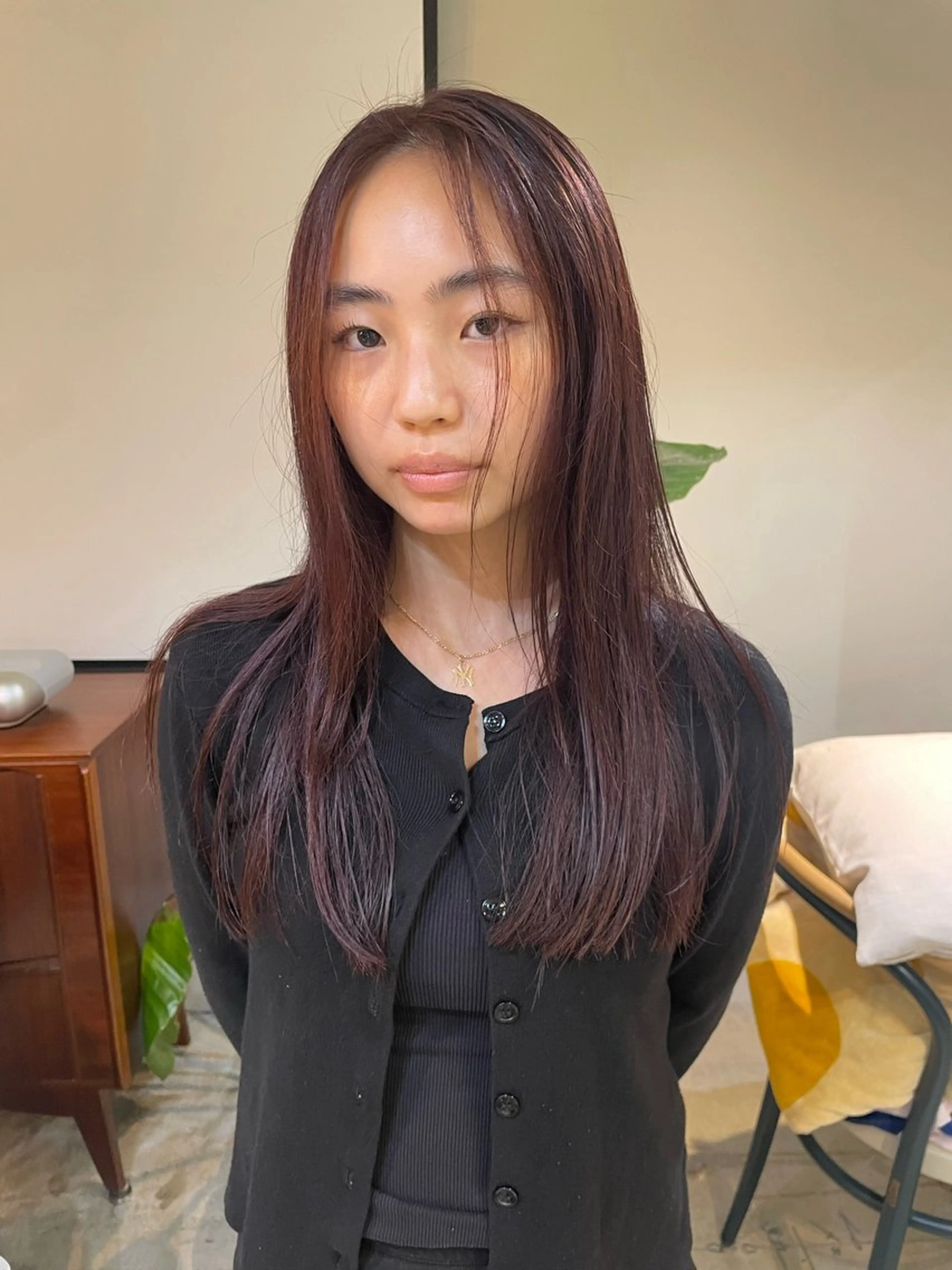 ロング カラー ローズカラー 森田 博樹のヘアスタイル