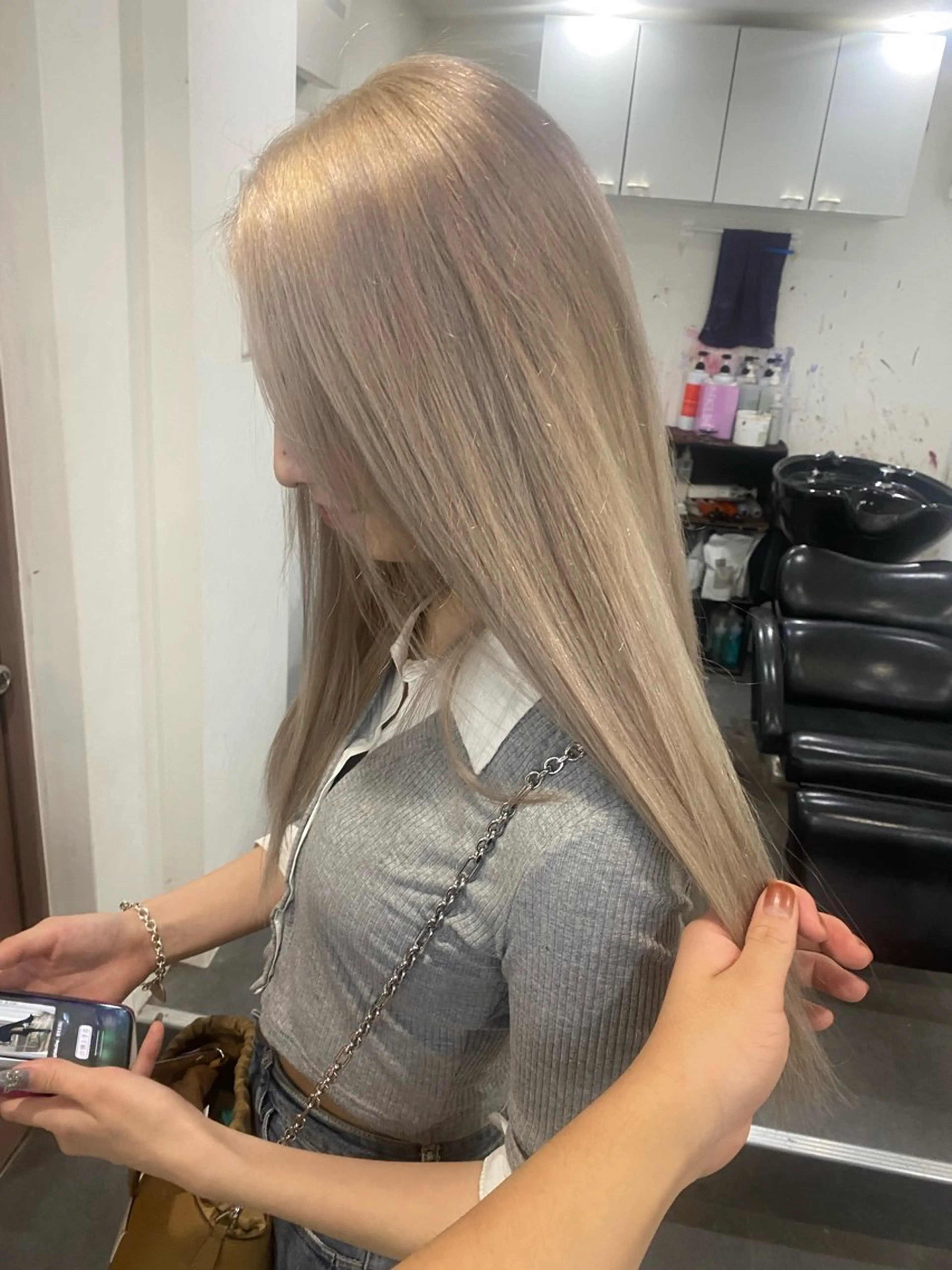 カラー ベージュカラー ホワイトベージュ カット ヘアカラー Seleneコウキ ブリーチ/ハイトーンのヘアスタイル