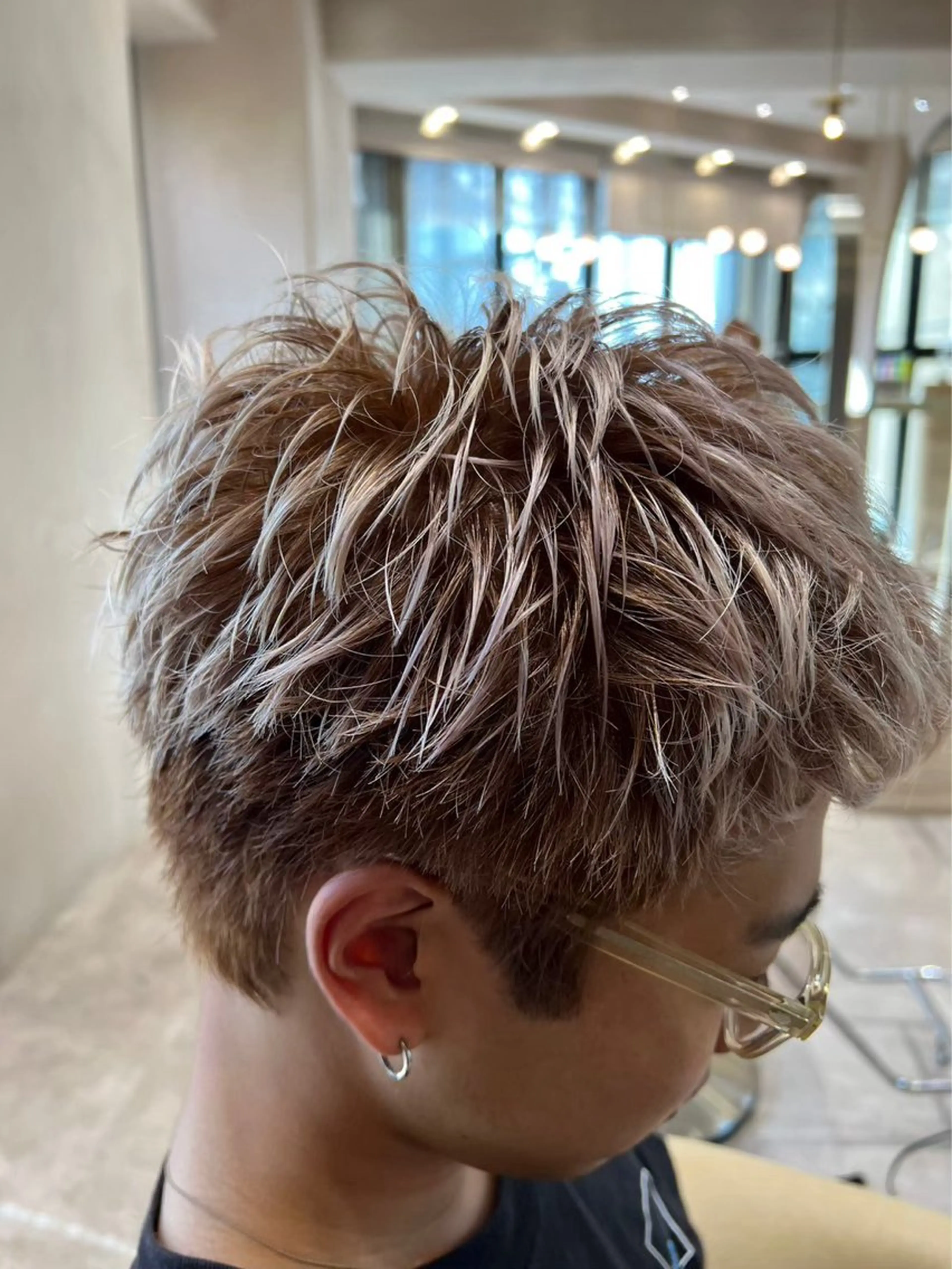 ショート カラー メンズ ヘアカラー メンズショート/ピン パーマ/新宿/フウガのヘアスタイル