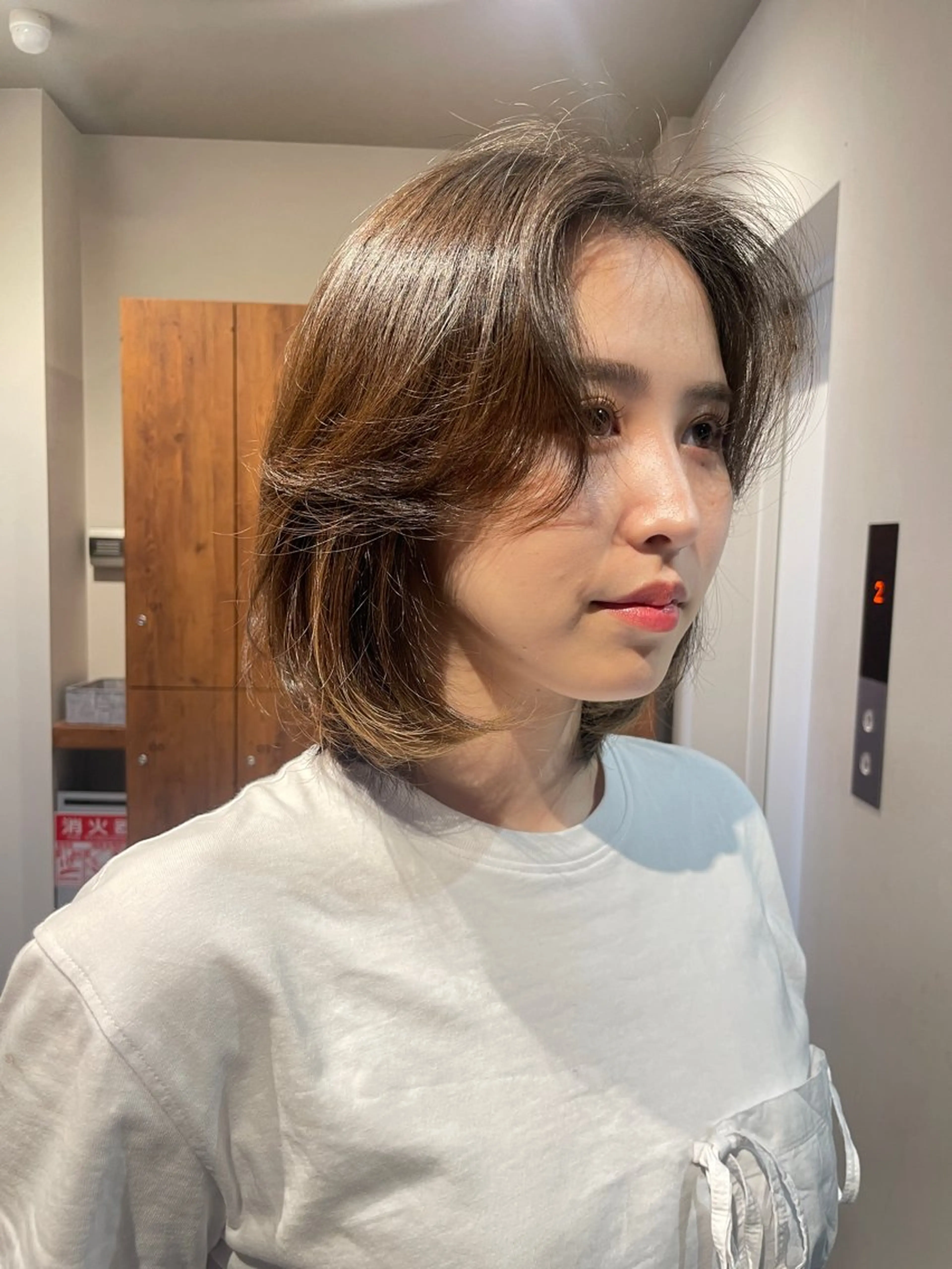 ショート ボブレイヤー ボブ レイヤーカット トリートメント 海外レイヤー/赤み 消しカラー/上原聖奈のヘアスタイル