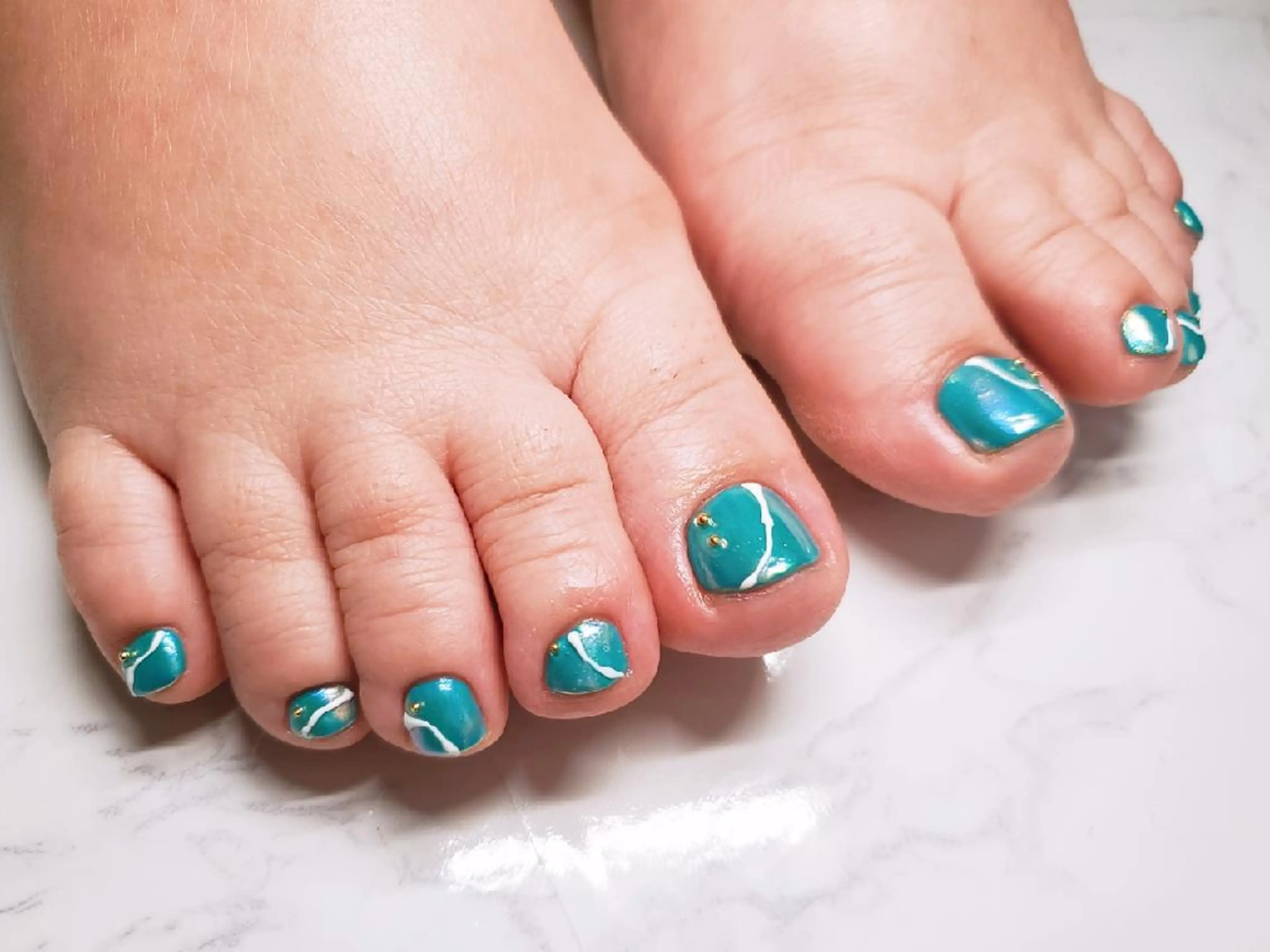 ネイル ブルー 佐藤 結衣のネイルデザイン