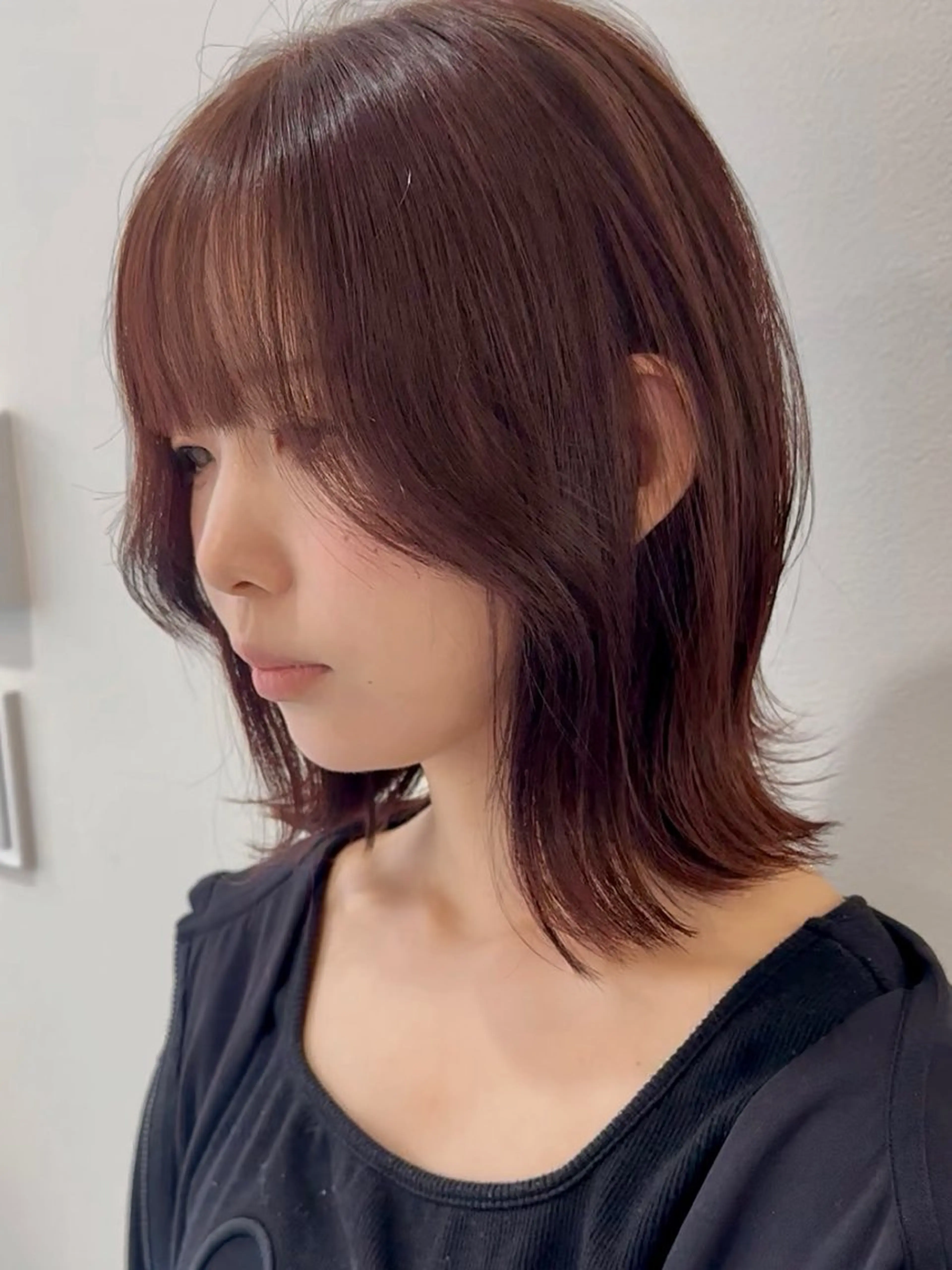 ミディアム カラー カット ヘアカラー トリートメント 髪質改善 中川　翔のヘアスタイル