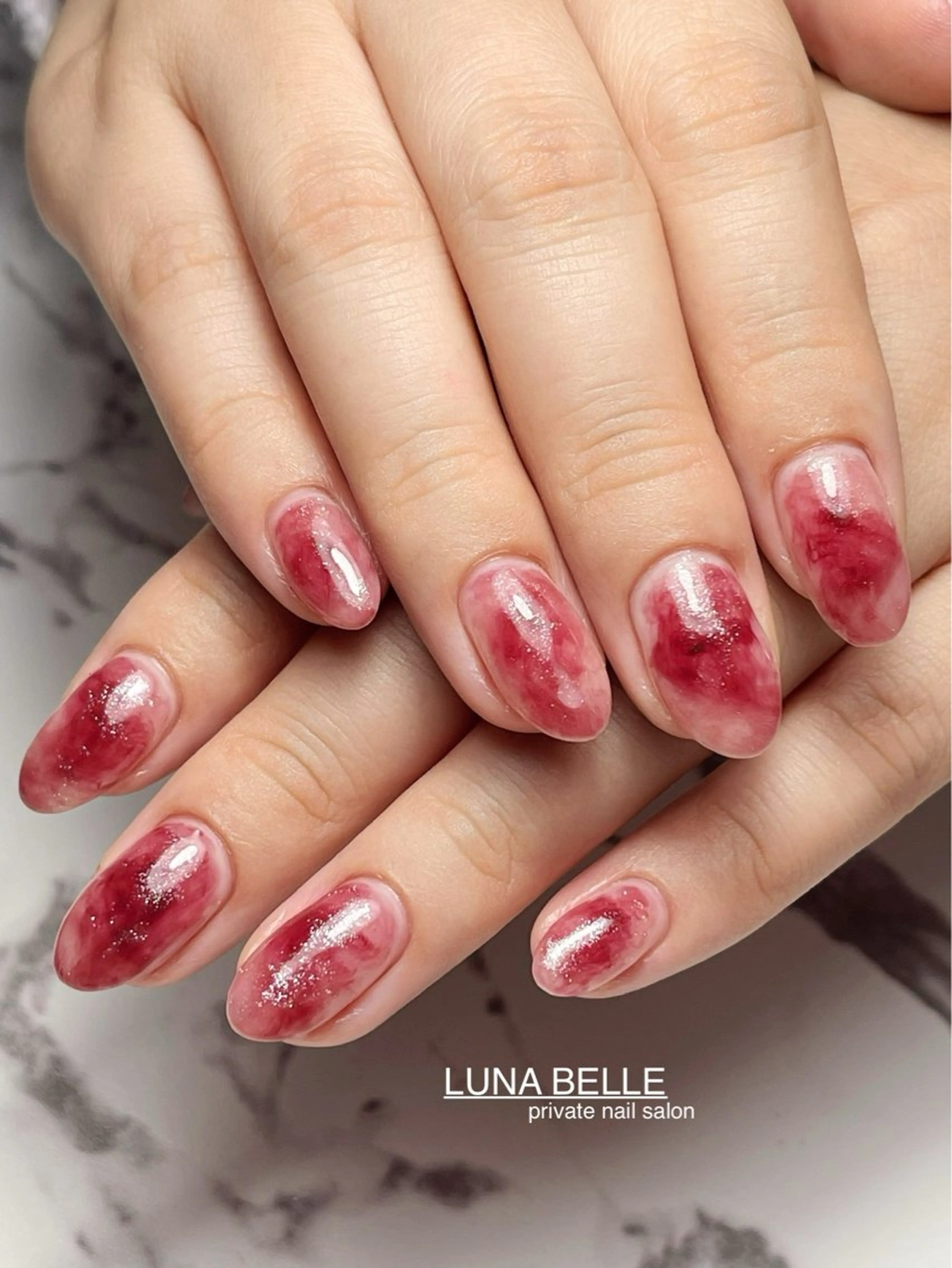 ネイル ボルドー ニュアンスネイル LUNA BELLEのネイルデザイン