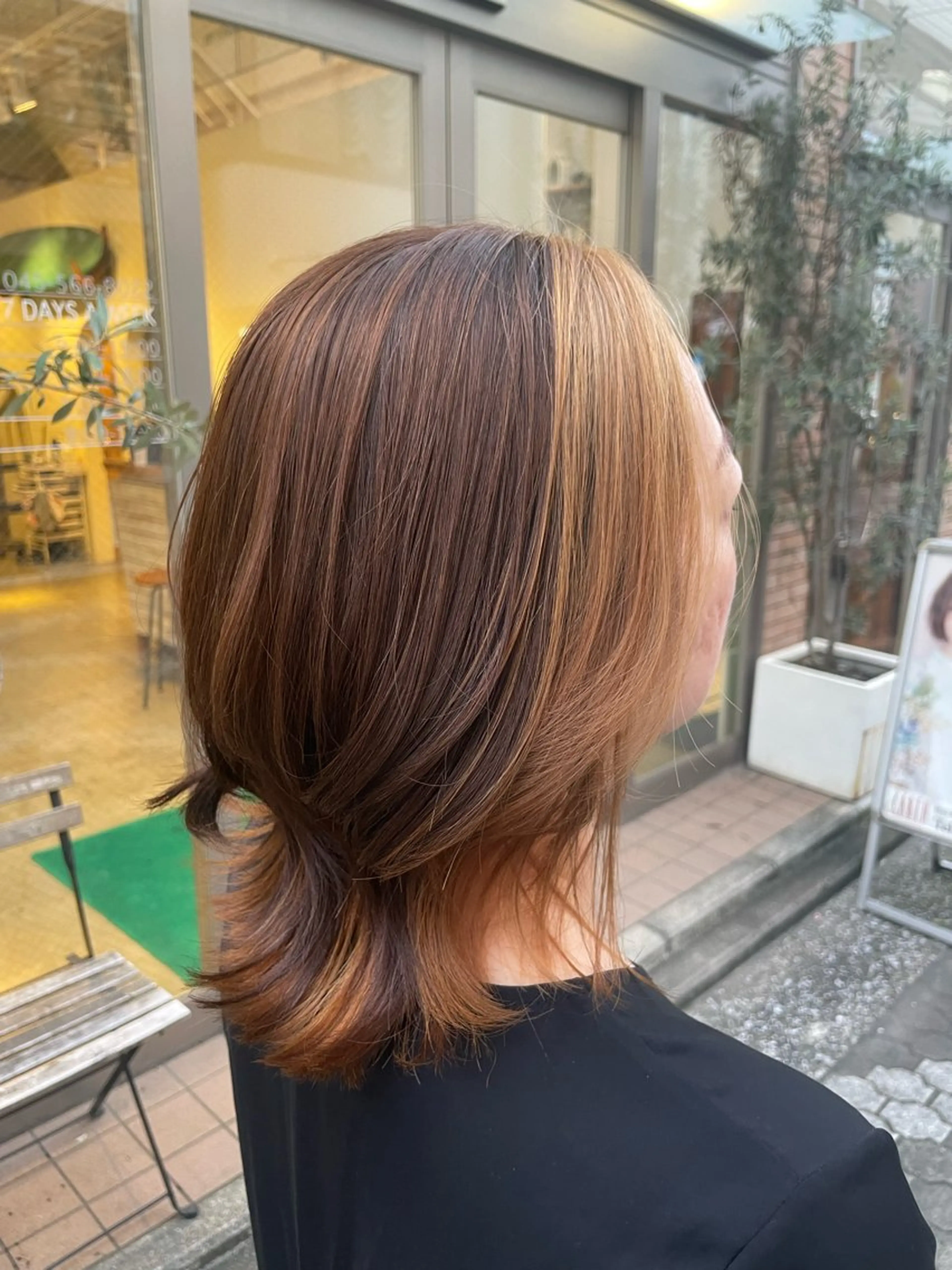ミディアム カラー ミストバング ベージュカラー  フェイスフレーミング カット ヘアカラー トリートメント EARTH菊名店👾 ひらのすぐるのヘアスタイル