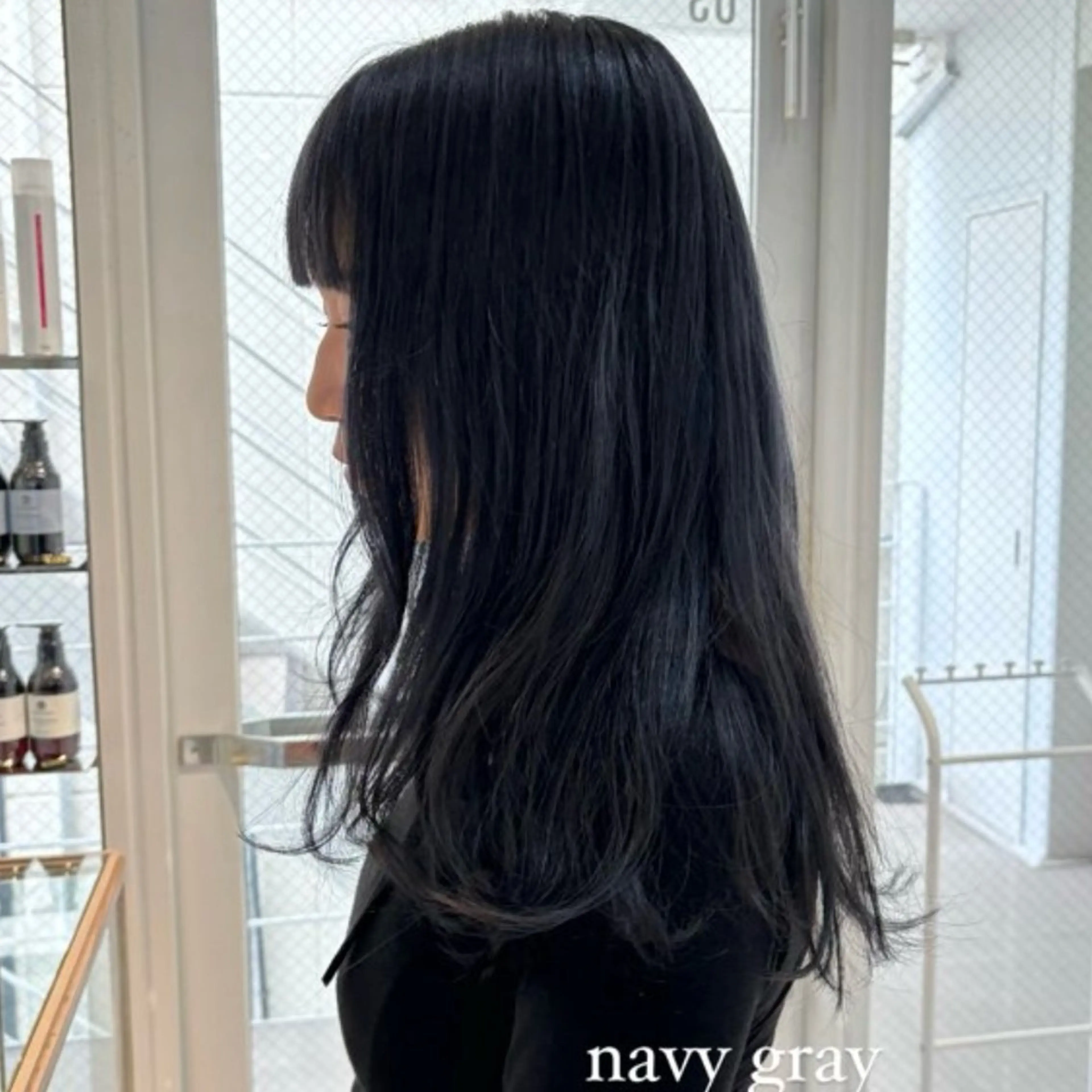 〔落とせる暗染〕就活や実習に◎ 暗染ワンカラー➕補修トリートメント　ブルーブラック.コリアンブラック🐦‍⬛の写真