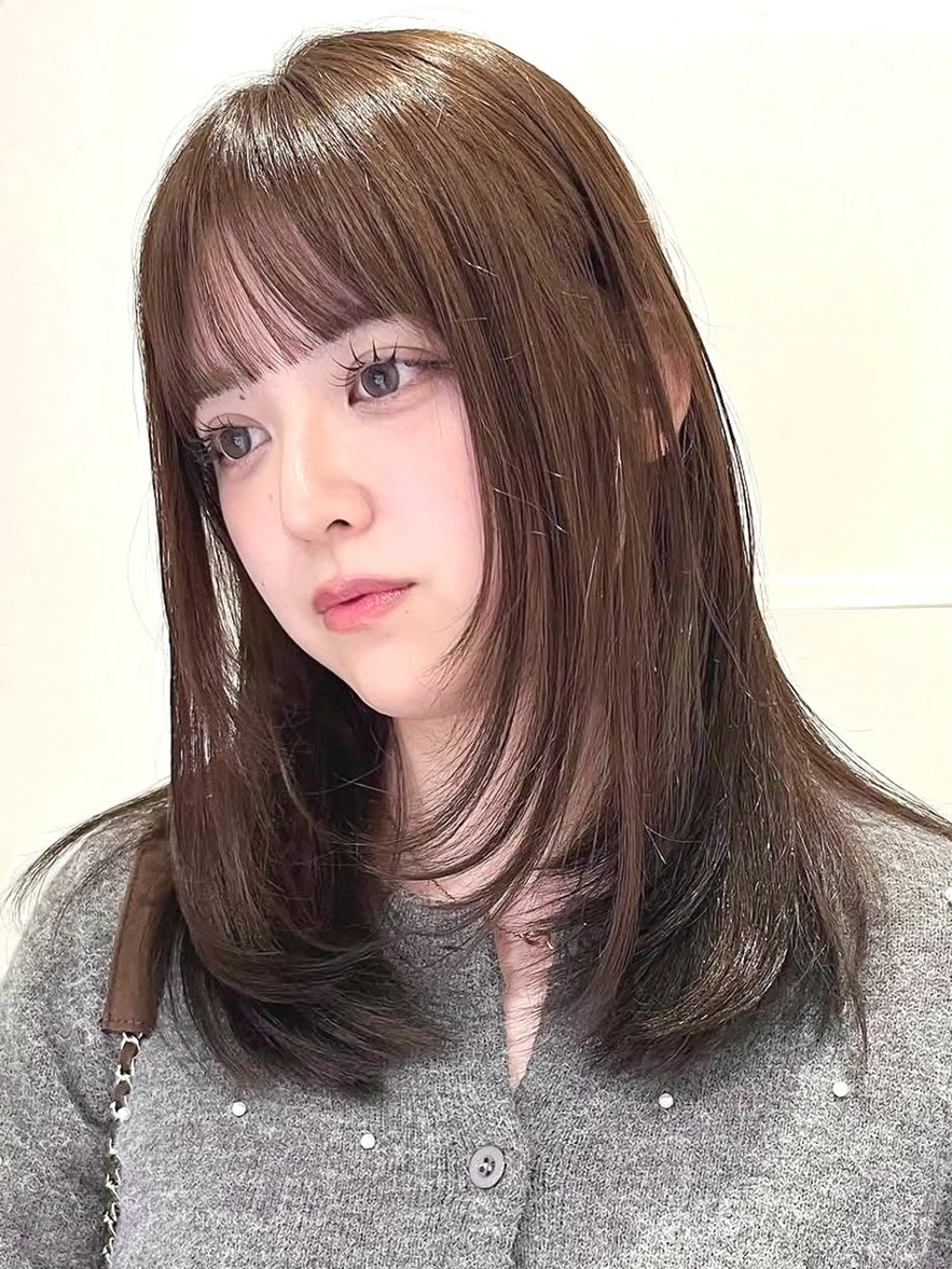 セミロング カラー カット ヘアカラー レイヤーカット🍏 オリーブ/ののかのヘアスタイル