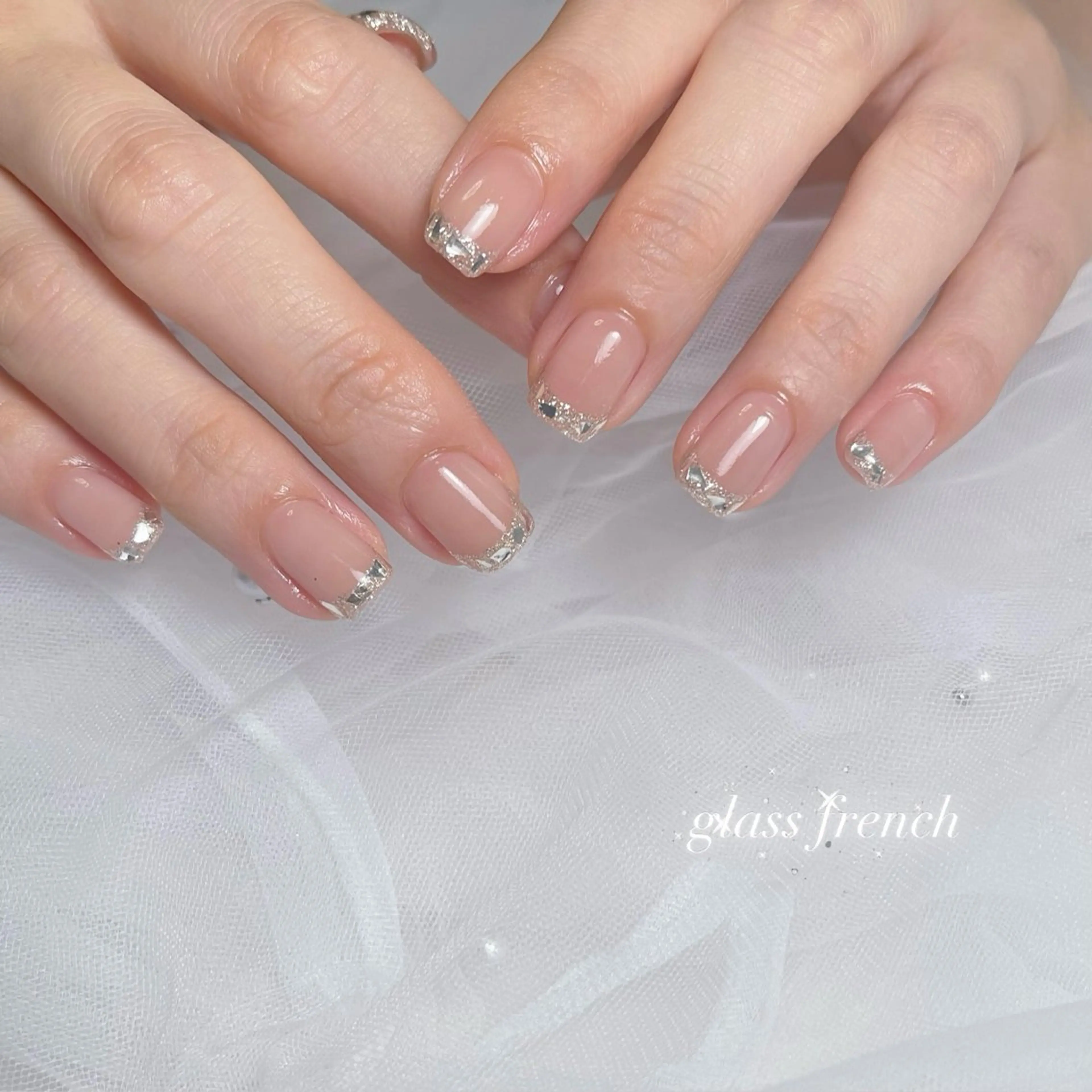 ネイル アートネイル 長さ出し 韓国ネイル 持ち込み ワンホンネイル ハンドネイル RE SALONのネイルデザイン