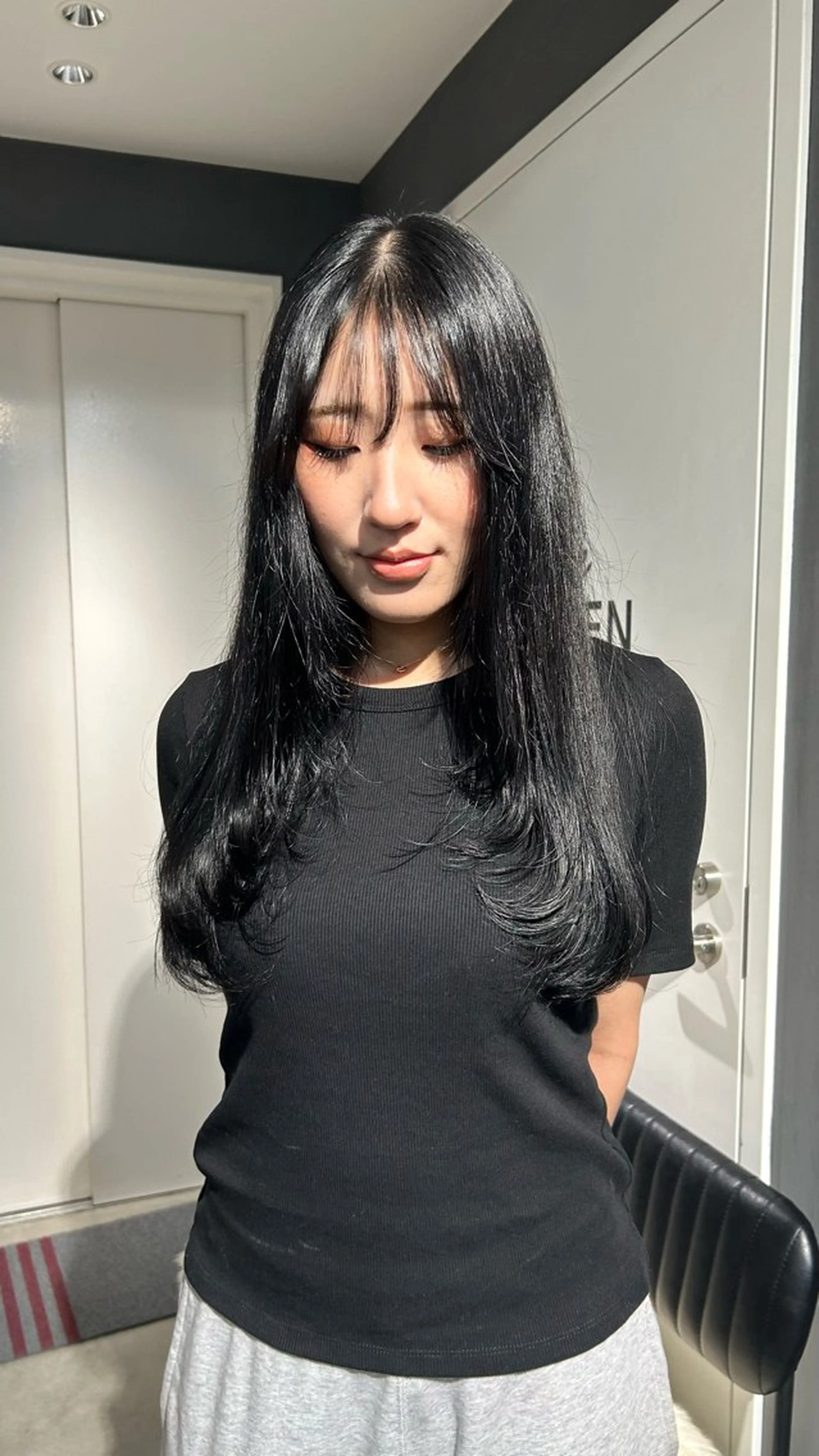 ロング ヘアカラー トリートメント えり 堀江/ボブ /透明感/レイヤーのヘアスタイル