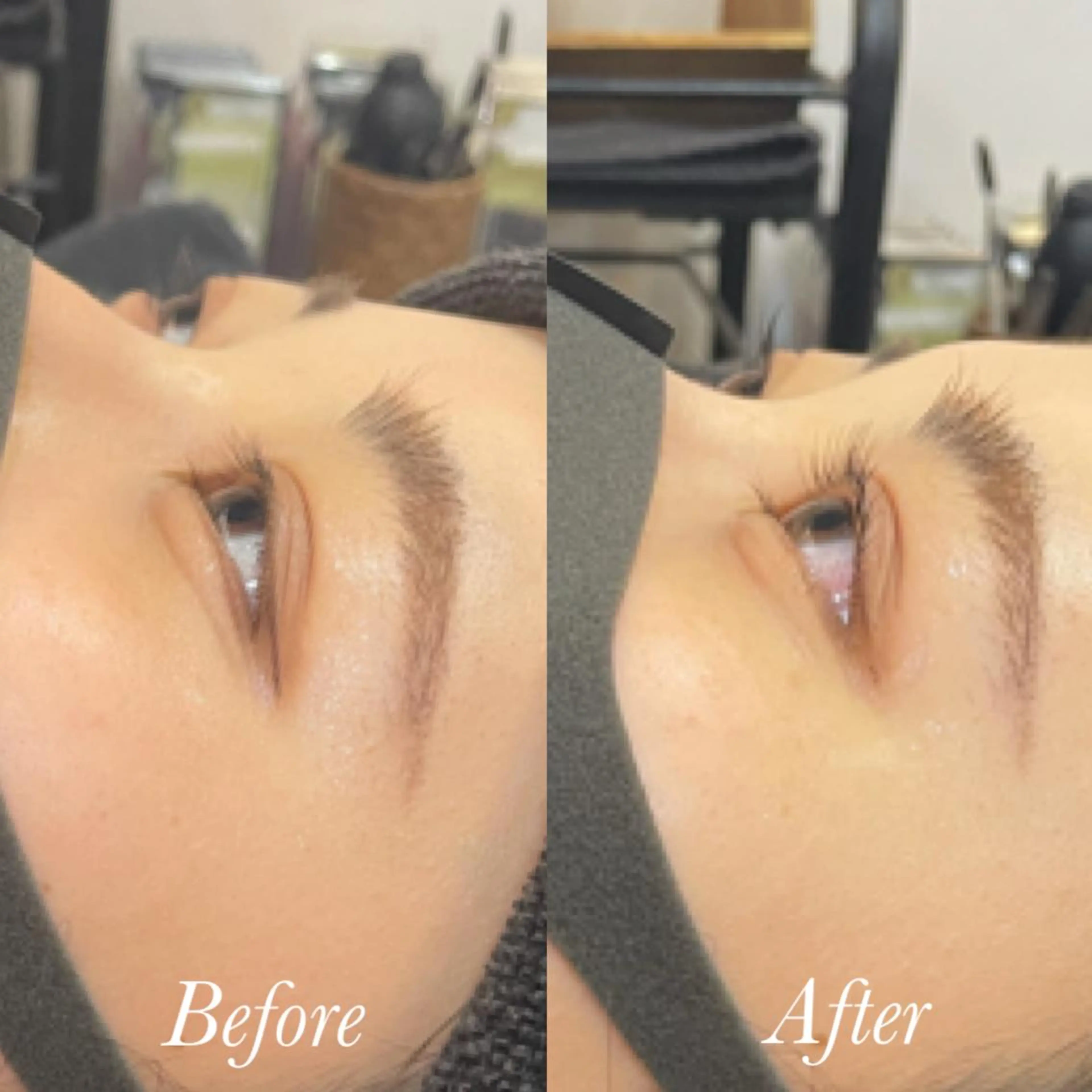 マツエク・マツパ パリジェンヌラッシュリフト 一重×まつ毛パーマ aya/小顔レイヤー /柔らかカラーのヘアスタイル