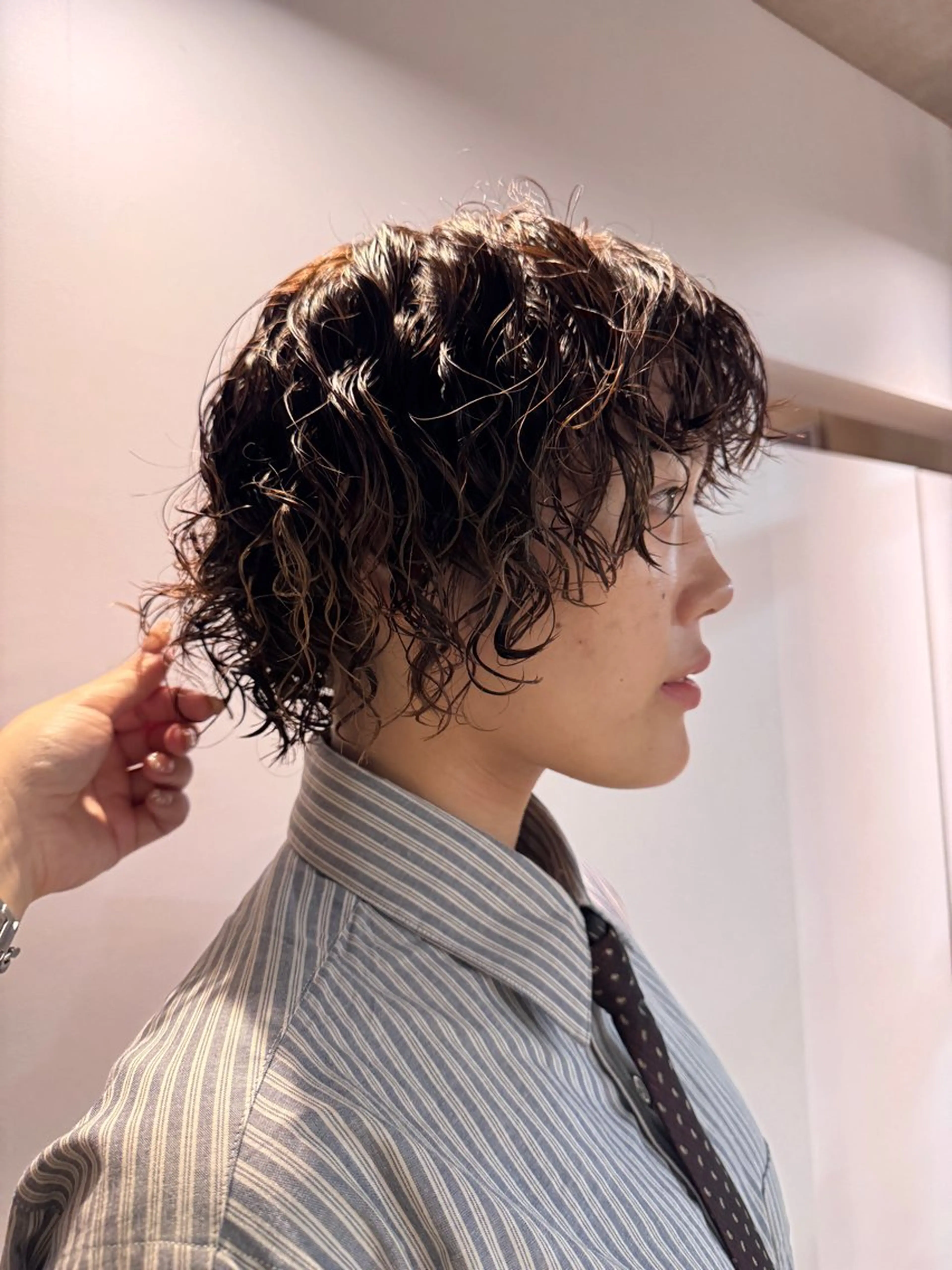ミディアム パーマ カット パーマ Saki /メンズ パーマ.デザインのヘアスタイル