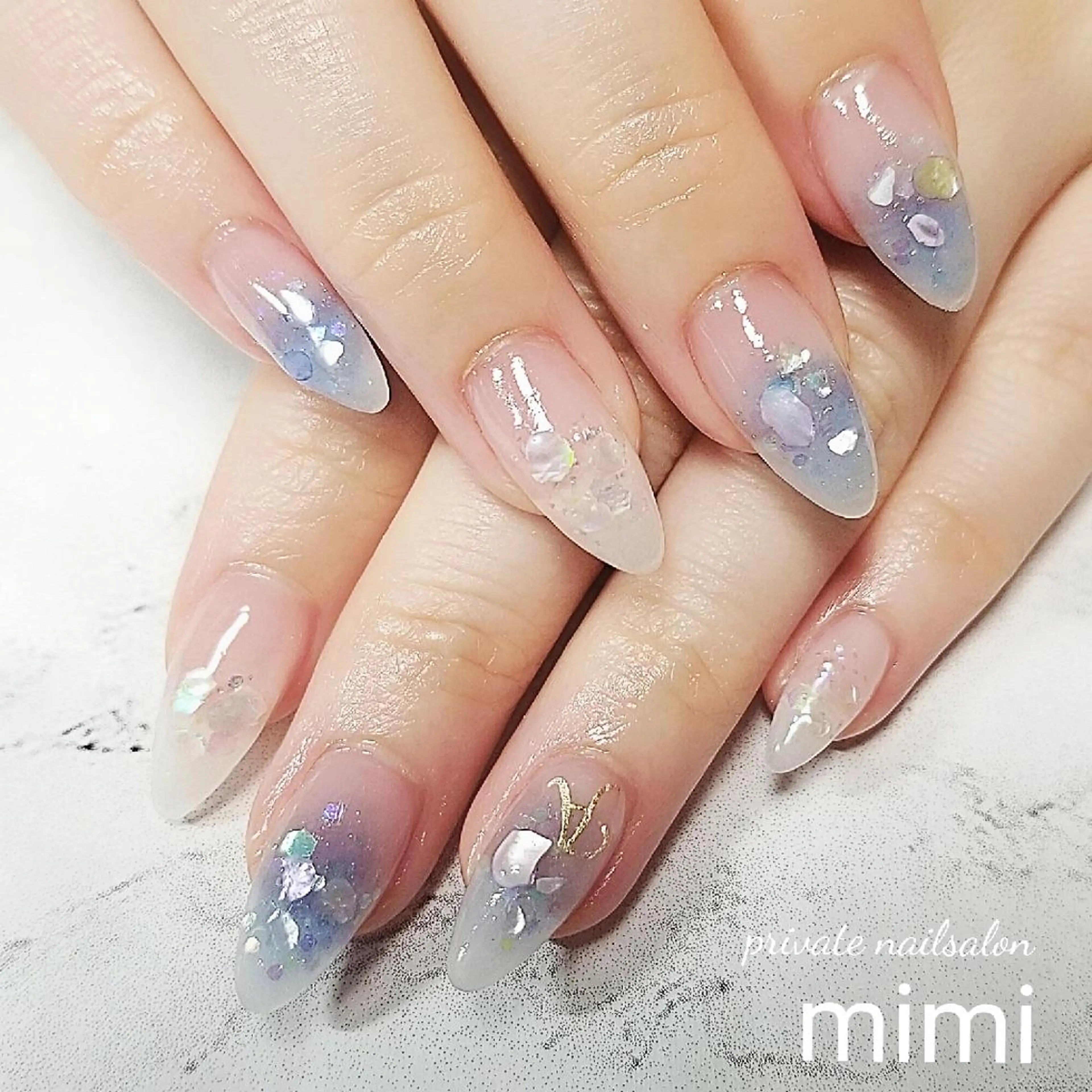 ネイル 氷ネイル・うるうるネイル ハンドネイル 博多ネイル ｍｉｍｉのネイルデザイン