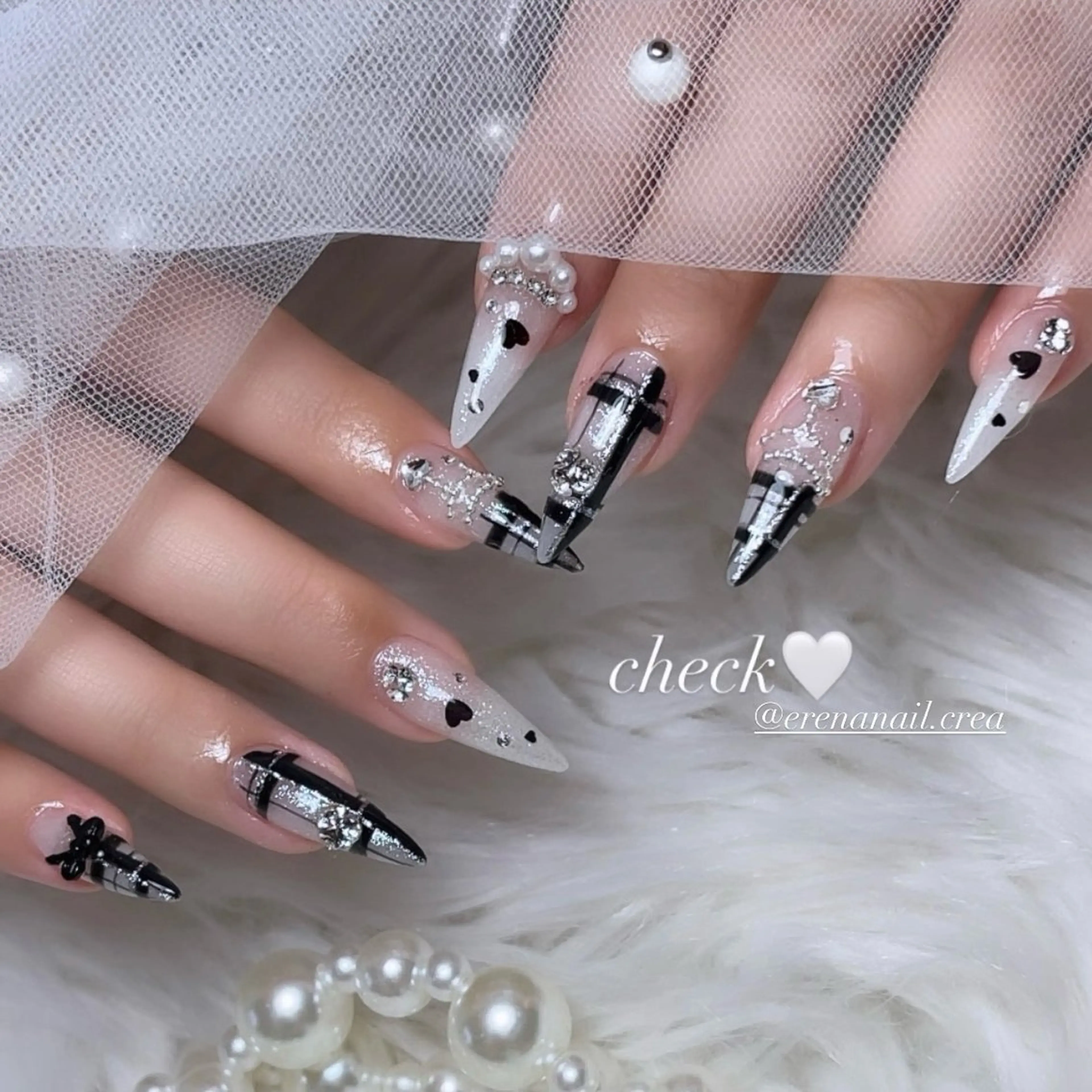 ネイル ロングネイル スカルプネイル ハンドネイル CReA nailのネイルデザイン