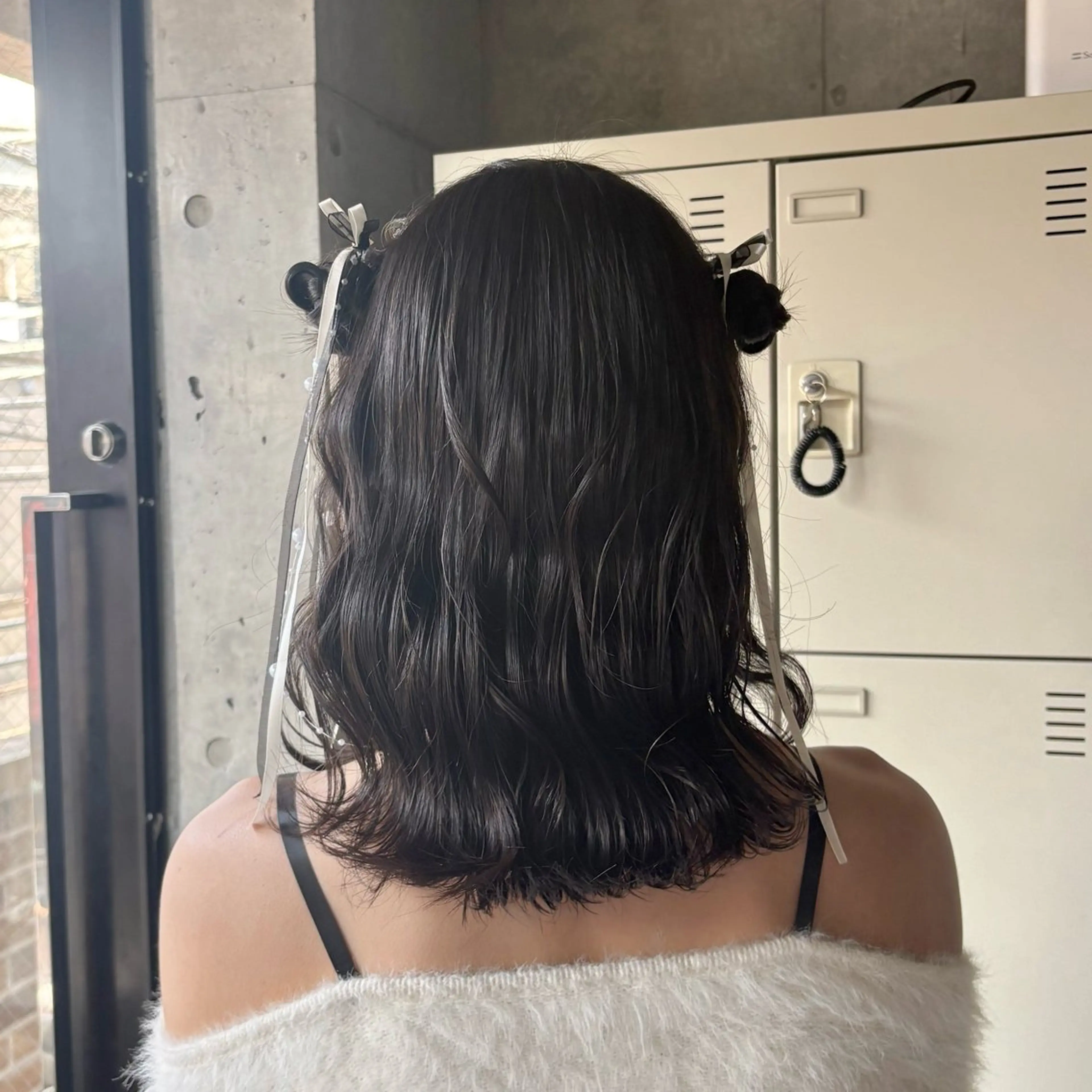 ミディアム ヘアアレンジ ヘアセット うる艶/透明感カラー 🐇🤍もものヘアスタイル