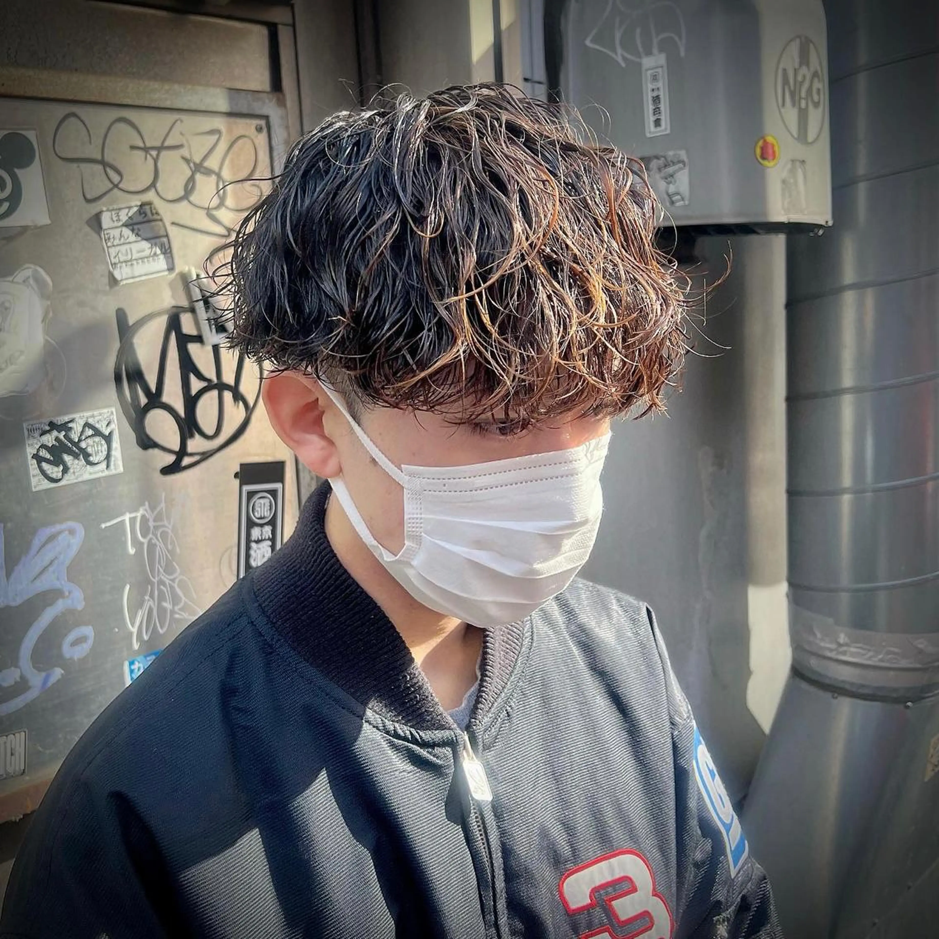 メンズ マッシュ 波巻きパーマ メンズ特化/パーマ/ メッシュ/竜成のヘアスタイル