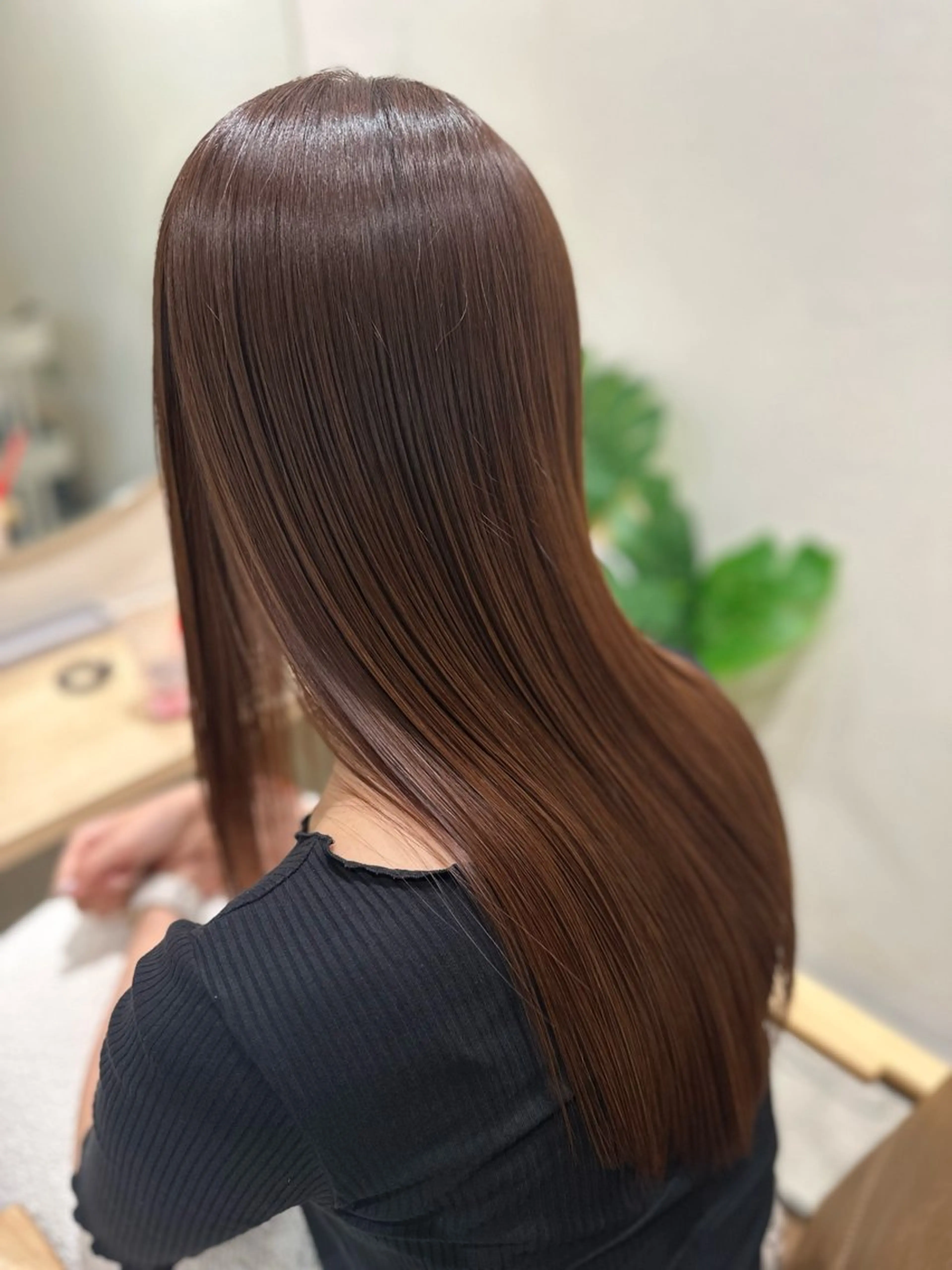 セミロング 質感再整/美髪矯正/ ワンツーマンサロンのヘアスタイル