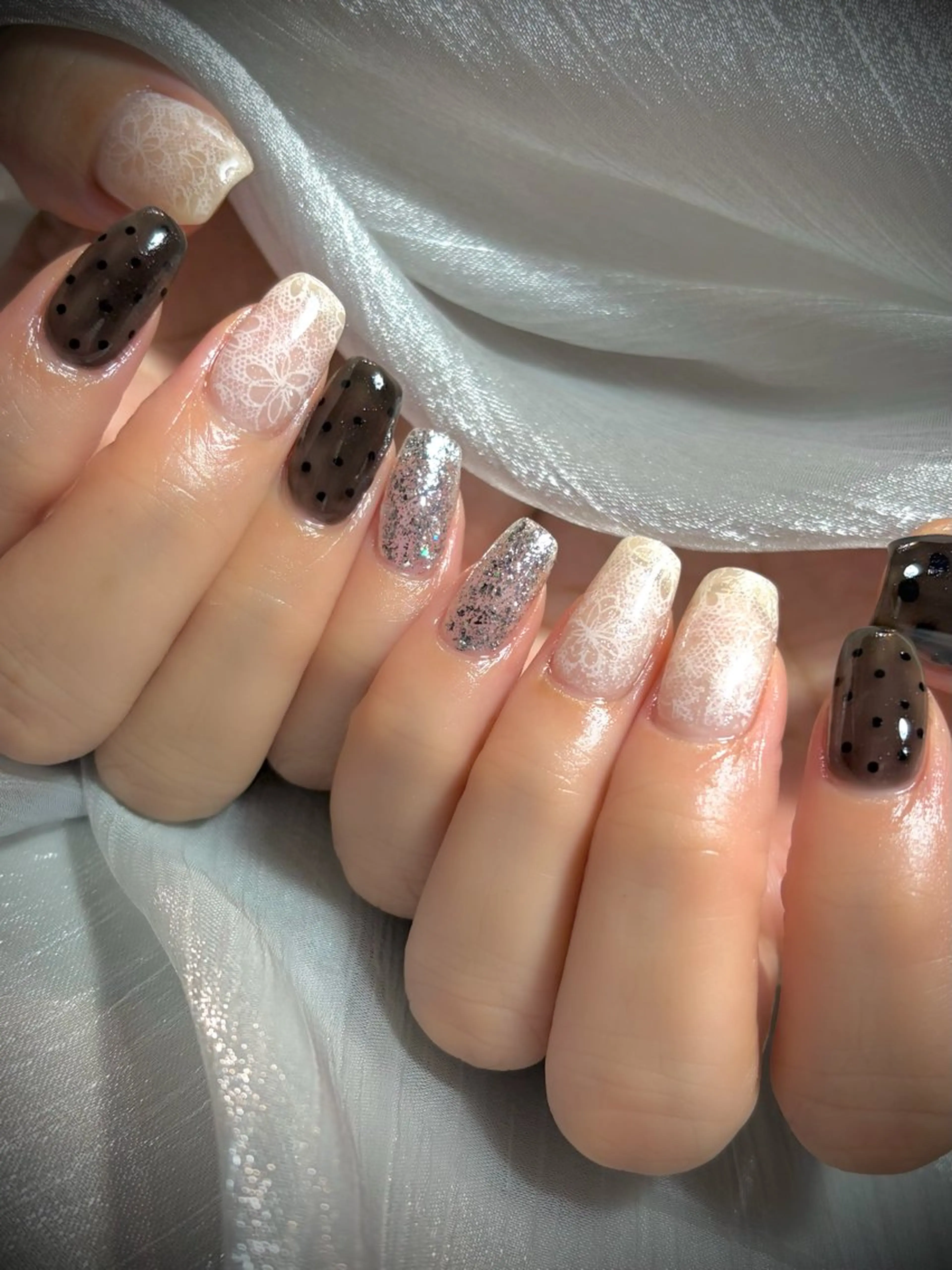 ネイル レース ハンドネイル nail salon ciel&saintのネイルデザイン