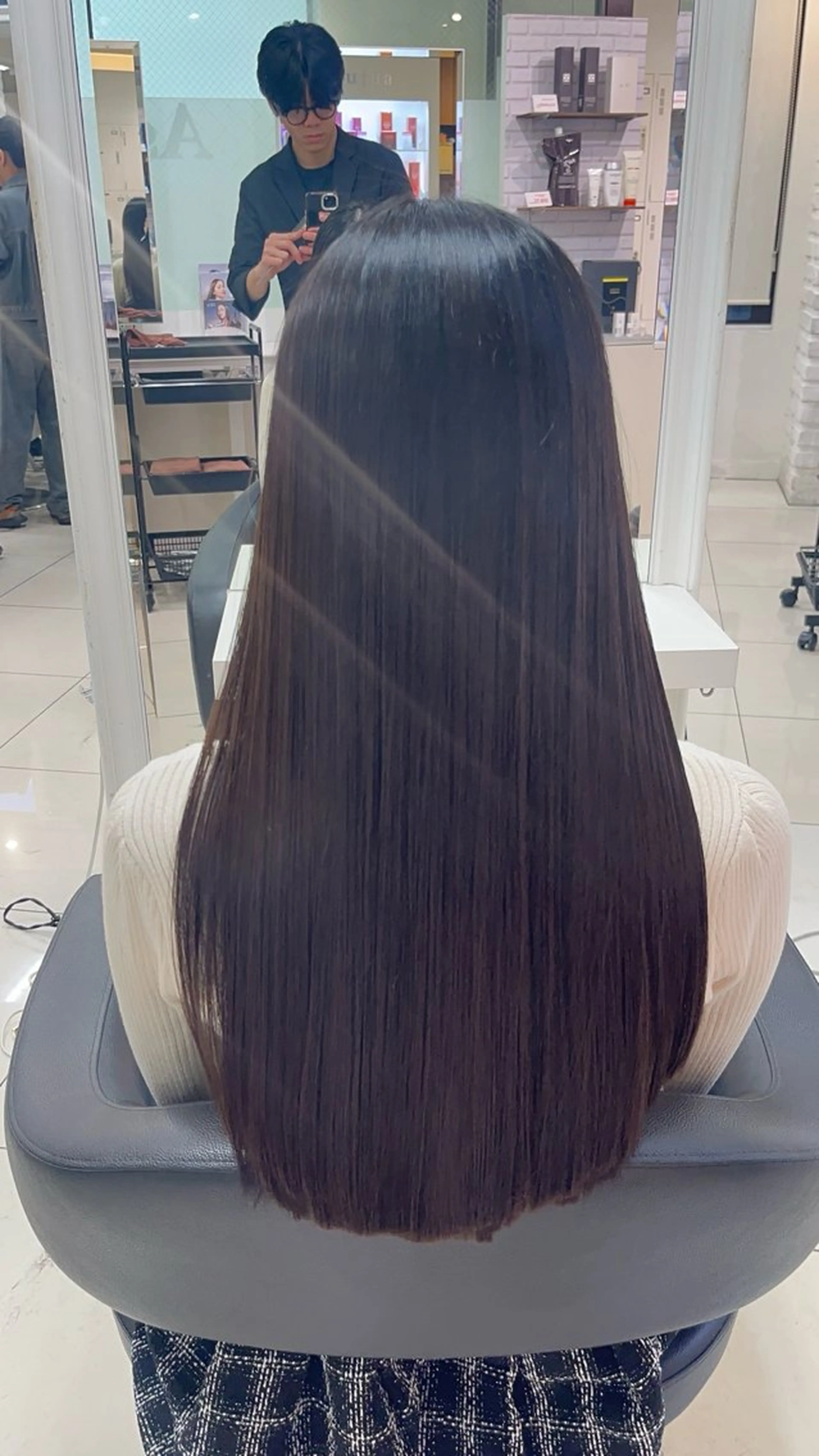 ロング パーマ カット 縮毛矯正 縮毛矯正指名No.1 艶カラー/SHIMAのヘアスタイル