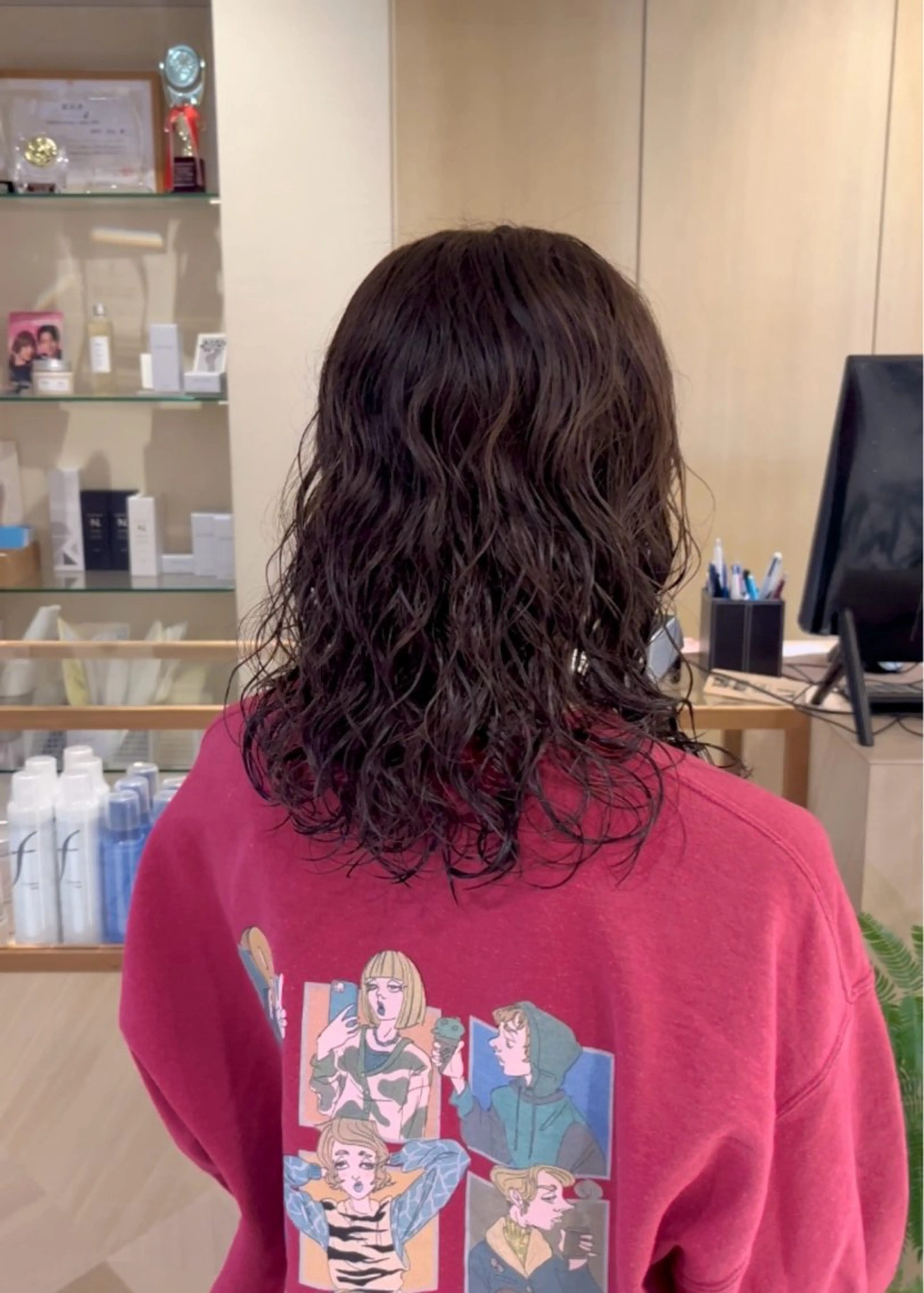 ミディアム パーマ ミディアムパーマ 山口 陸のヘアスタイル