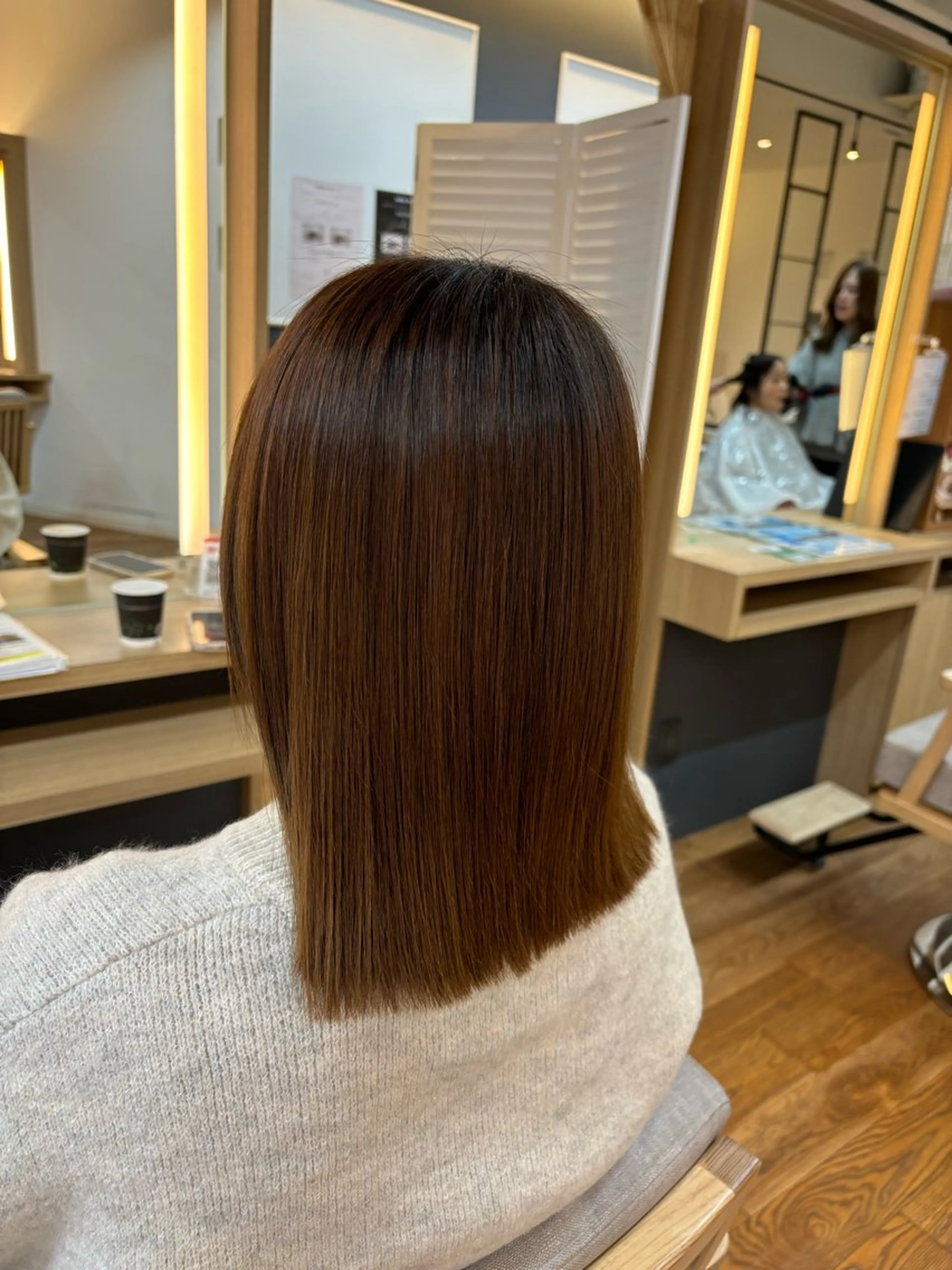 ミディアム 髪質改善 縮毛矯正 韓国ヘア sasugaのヘアスタイル