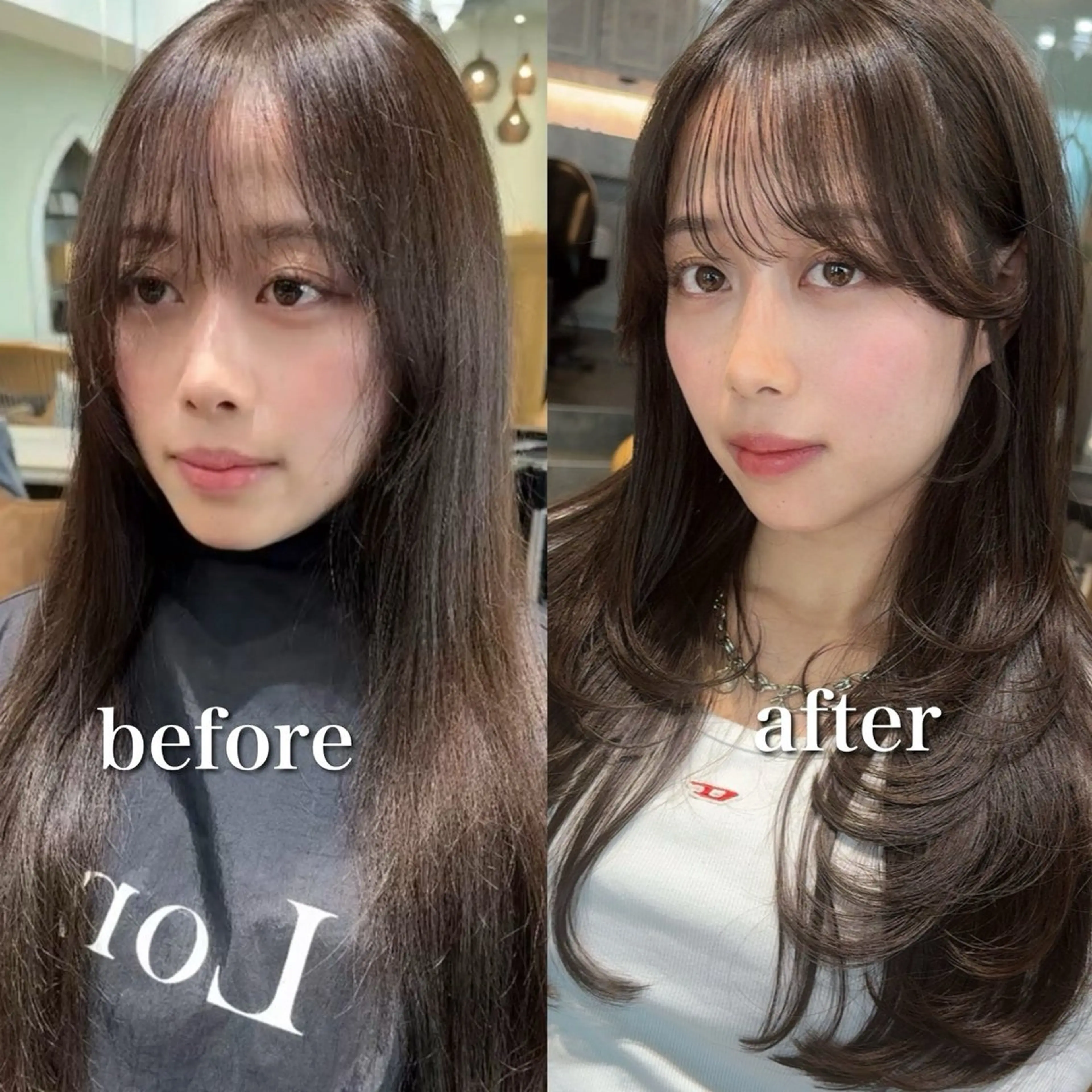 ロング カラー カット ヘアカラー トリートメント Lond alxeiaのヘアスタイル