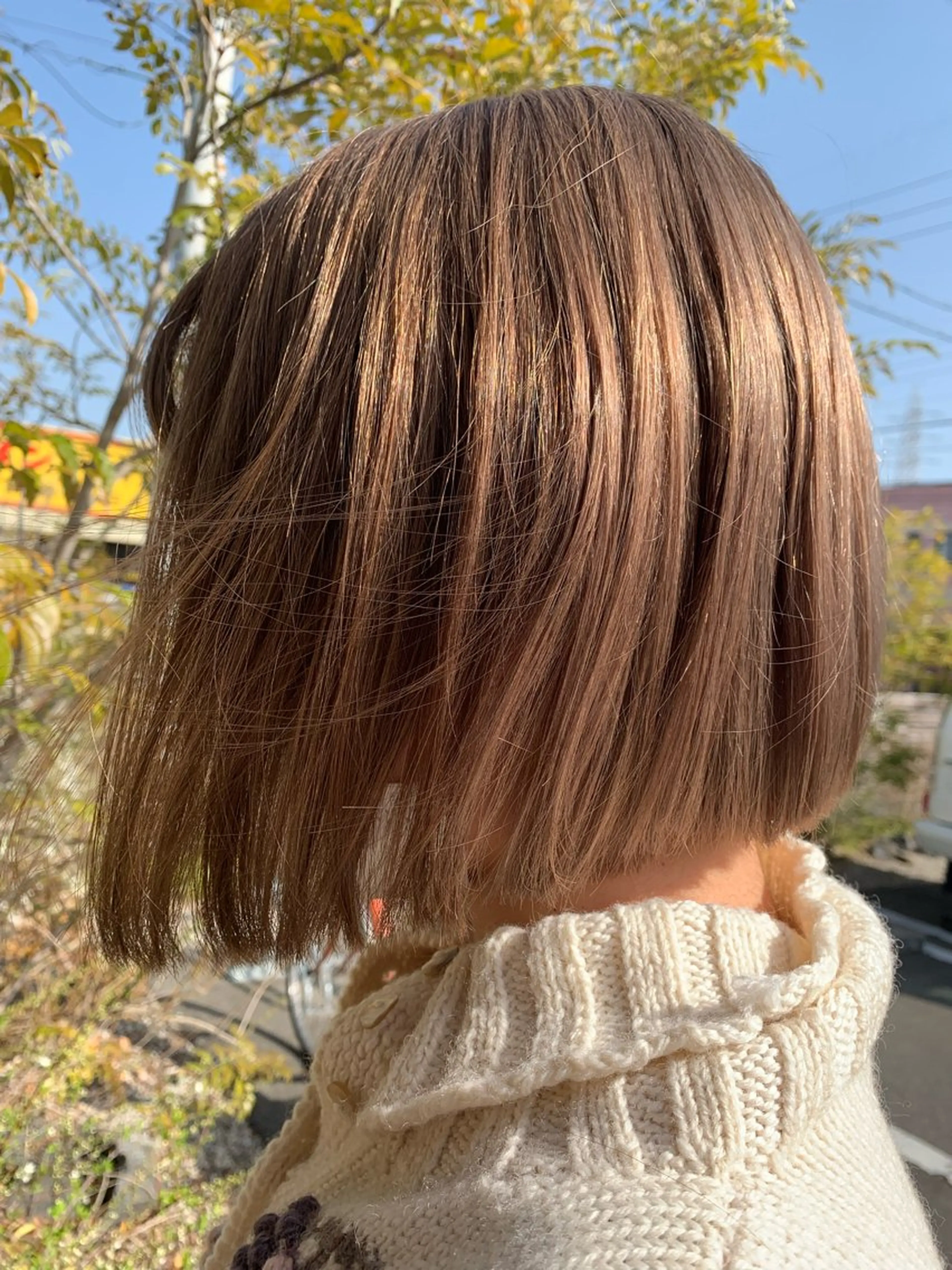 ショート カラー ベージュカラー ブリーチ ヘアカラー トリートメント 礒谷 夏帆のヘアスタイル