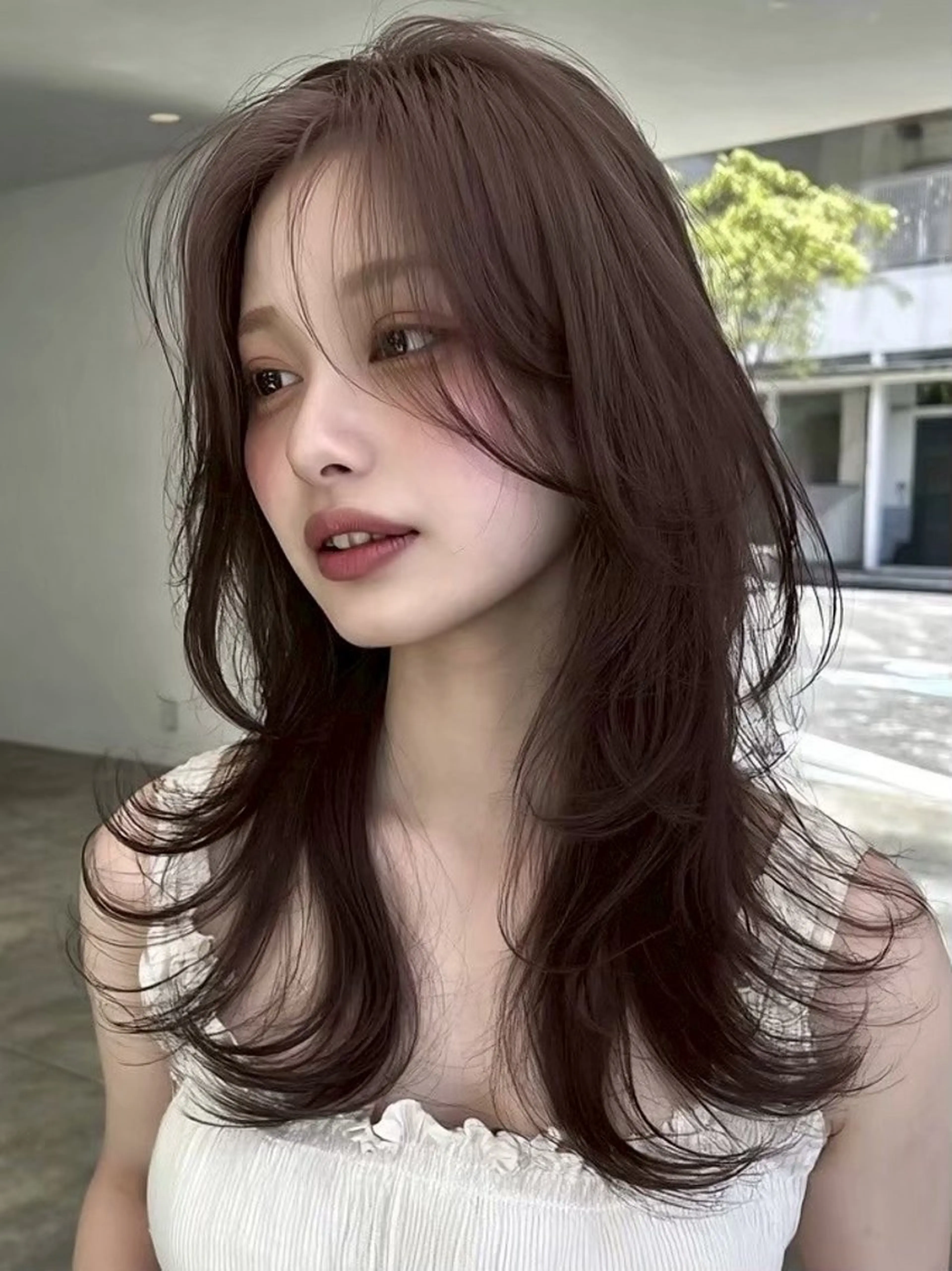 セミロング カット ヘアカラー トリートメント ✨縮毛矯正/韓国 レイヤー/源✨のヘアスタイル