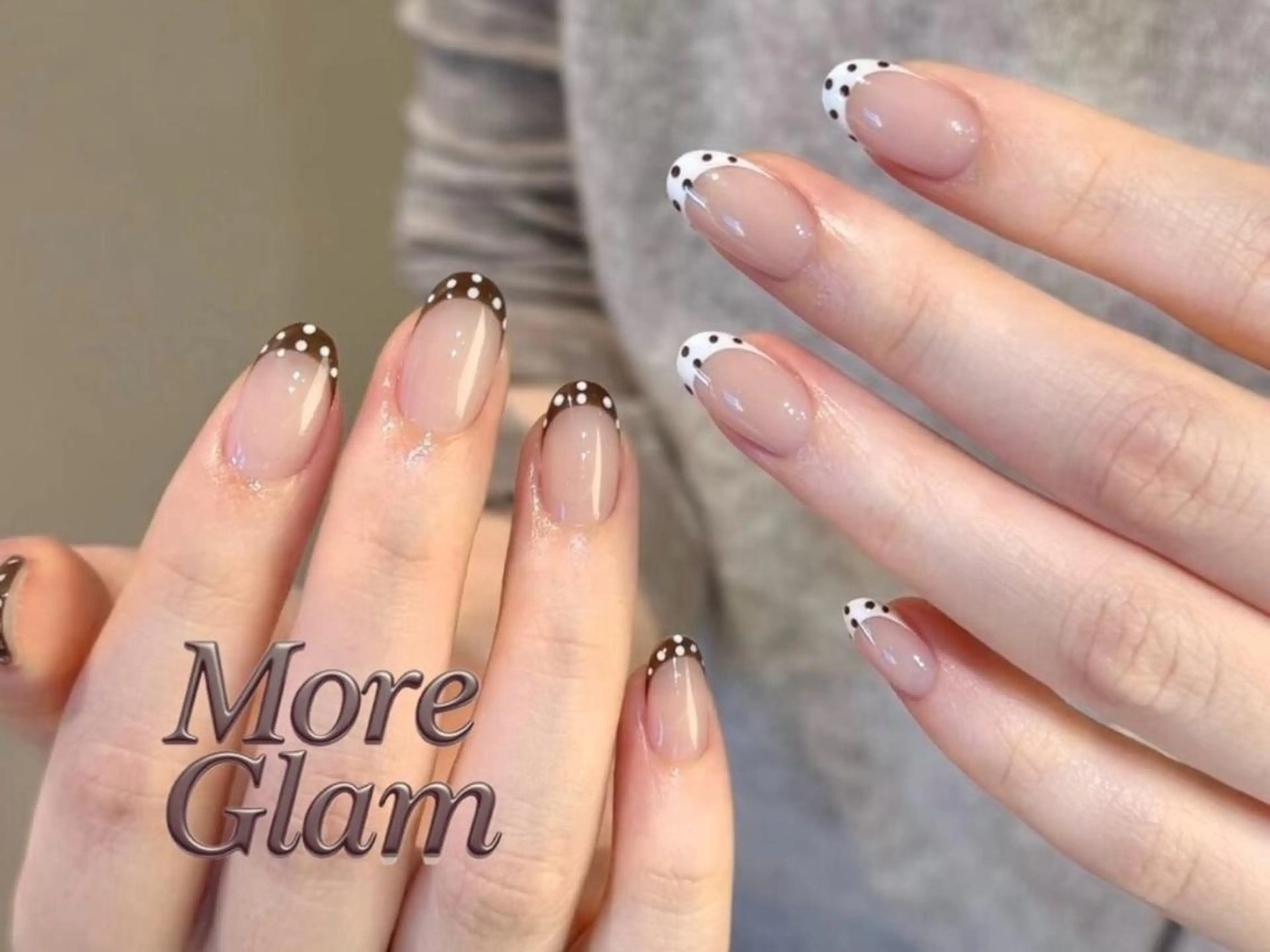 ネイル 長さ出し フットネイル フレンチネイル ジェルネイル ガラスフレンチ MoreGlam Nailsのネイルデザイン