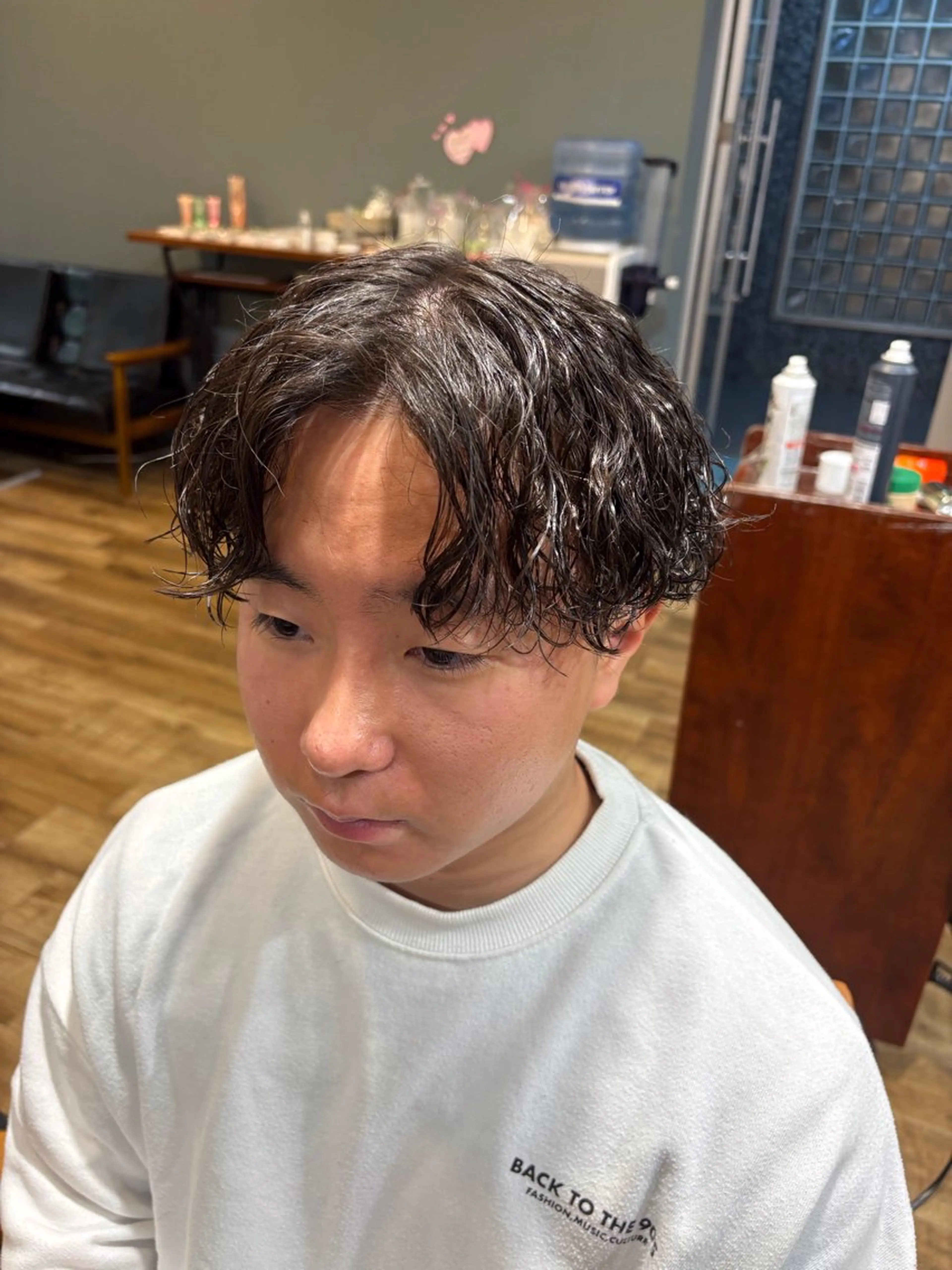 ミディアム ミディアムパーマ くせ毛 カット パーマ 鶴田 将清のヘアスタイル