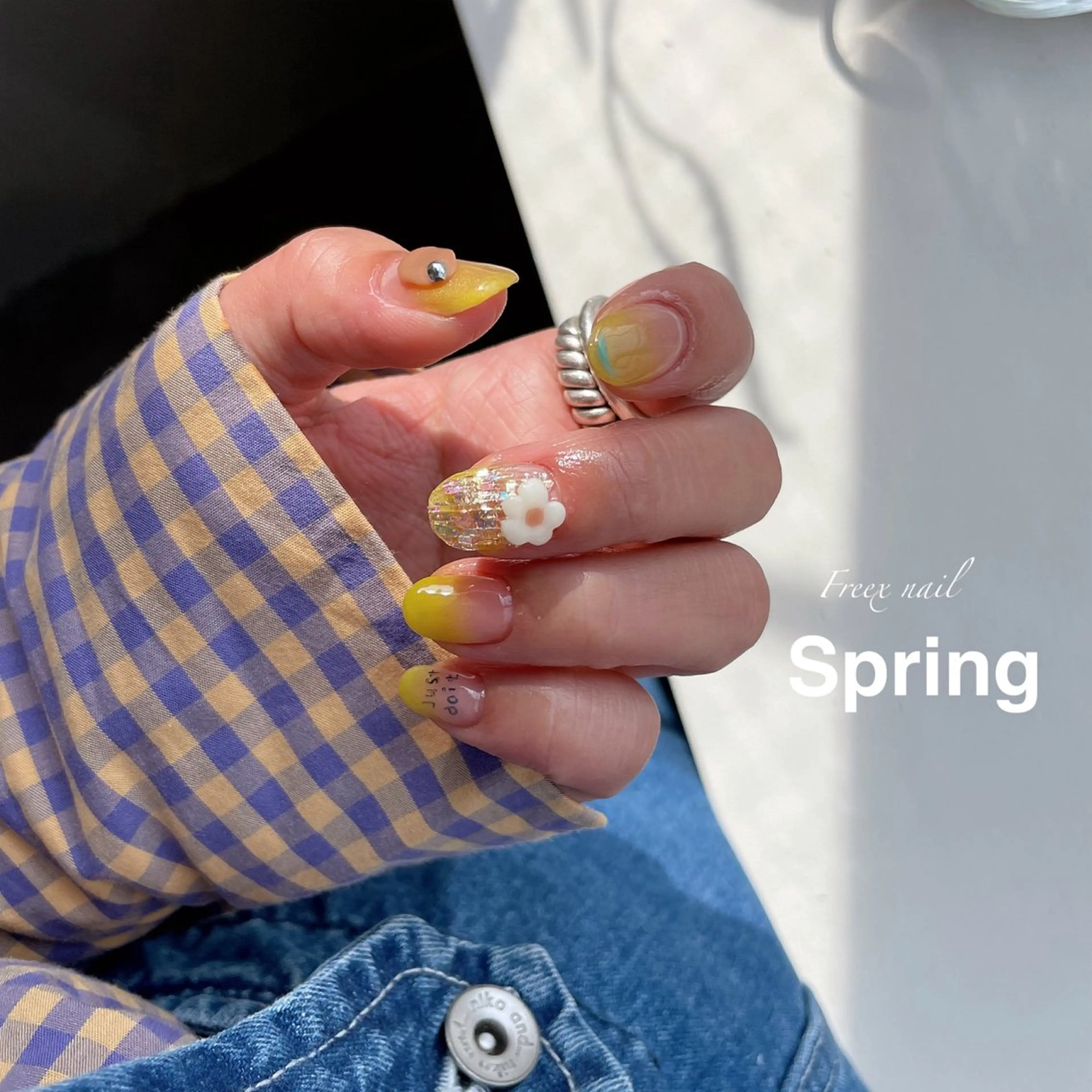 ネイル 春ネイル ハンドネイル ハンドケア freex nail /ニュアンス/個性派のネイルデザイン