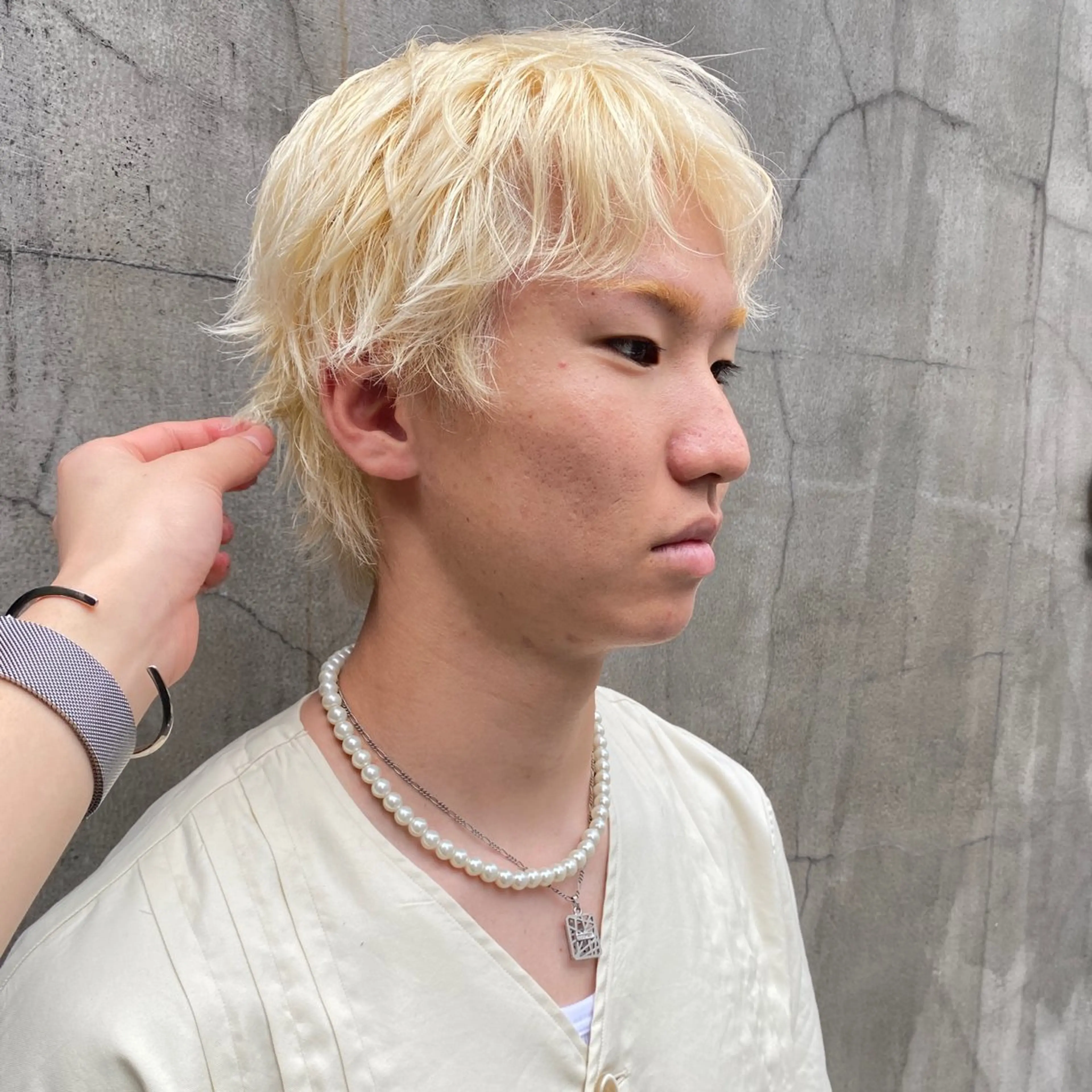 ショート カラー メンズ メンズブリーチ ブリーチ 抜きっぱなしブロンド カット ヘアカラー トリートメント メンズヘア/パーマ/ SHOUTOのヘアスタイル