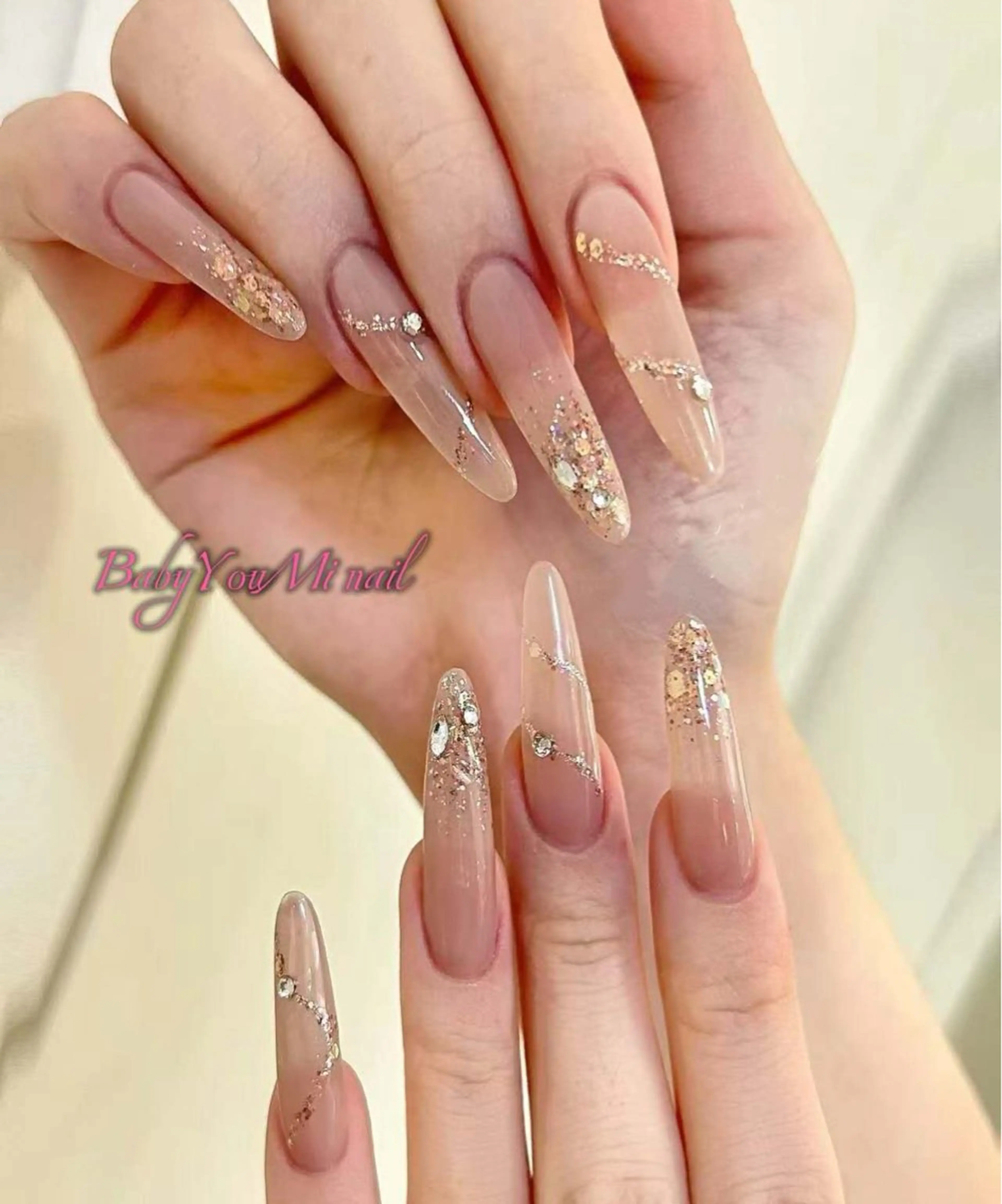 ネイル オーロラネイル フラワーネイル フットネイル フレンチネイル ジェルネイル ハンドネイル BabyYouMi nailのネイルデザイン