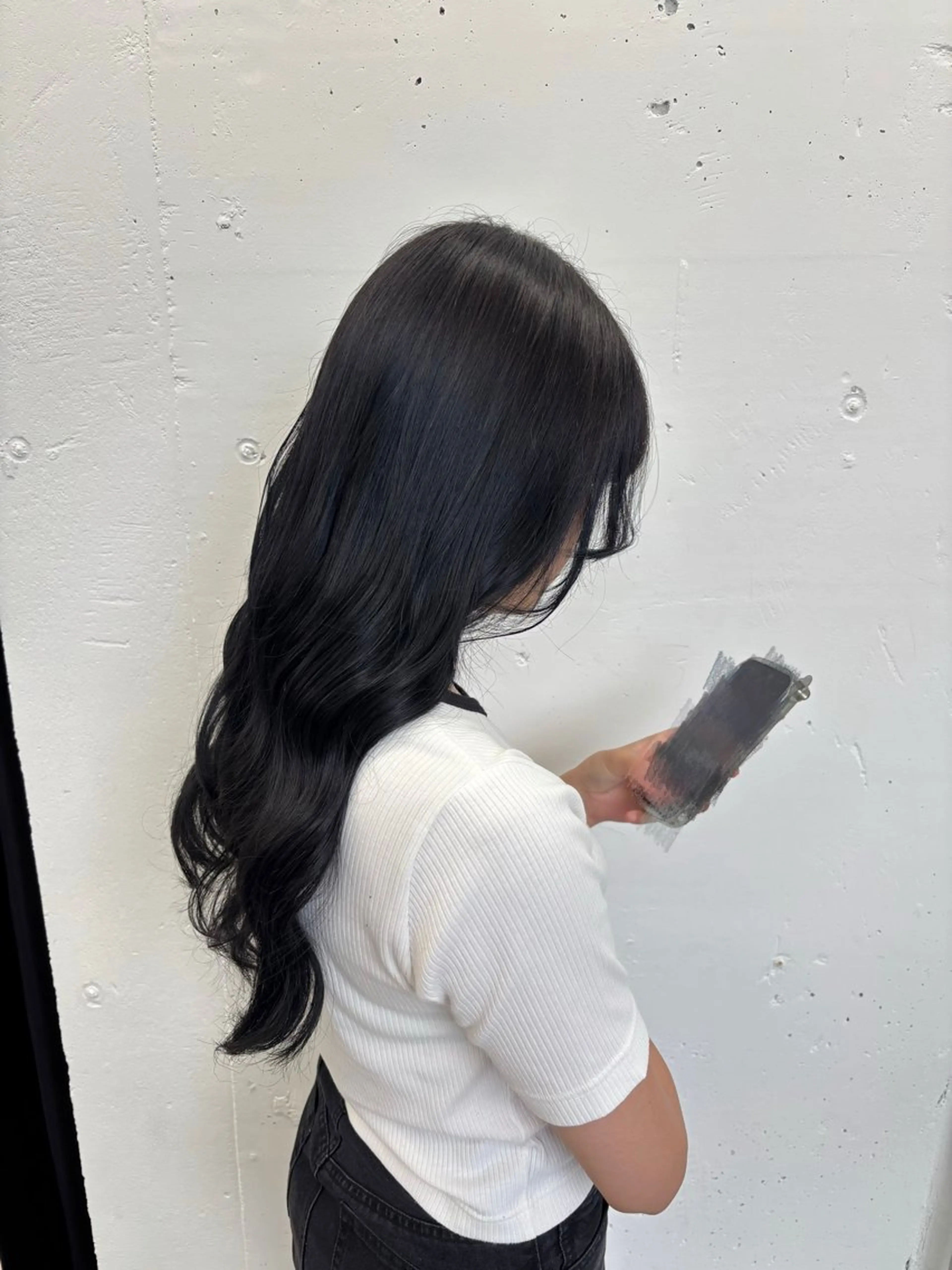 ロング カラー 黒髪 ブルーカラー ブルーブラック 🌼あいり🌼 JILLSTUDIOのヘアスタイル