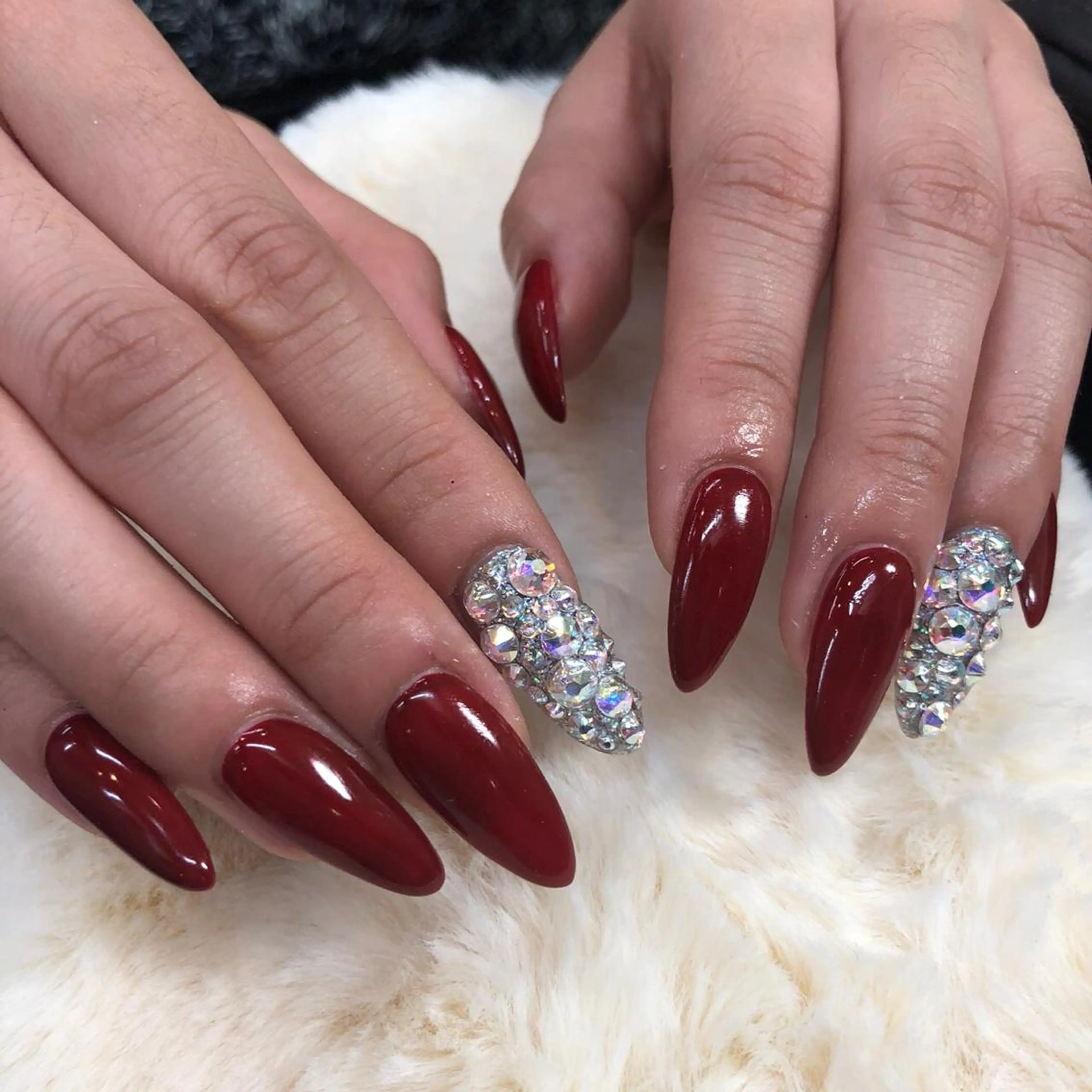 ロング ネイル ワンカラーネイル ストーンネイル 1 9 9 7所属・nail 1997のネイルデザイン