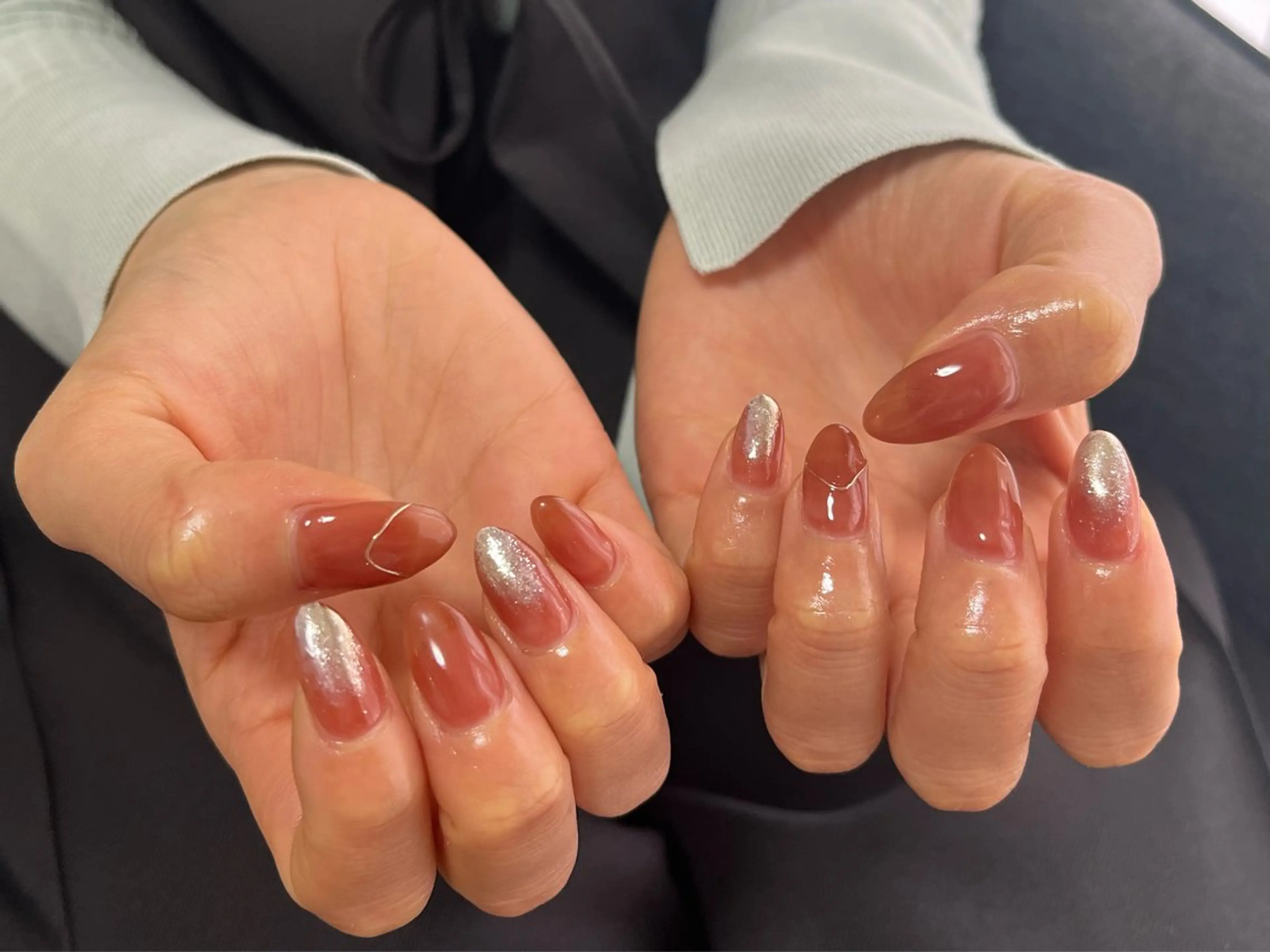 ネイル オーロラネイル フラワーネイル フットネイル フレンチネイル ジェルネイル ハンドネイル kiki nail たまプラーザのネイルデザイン