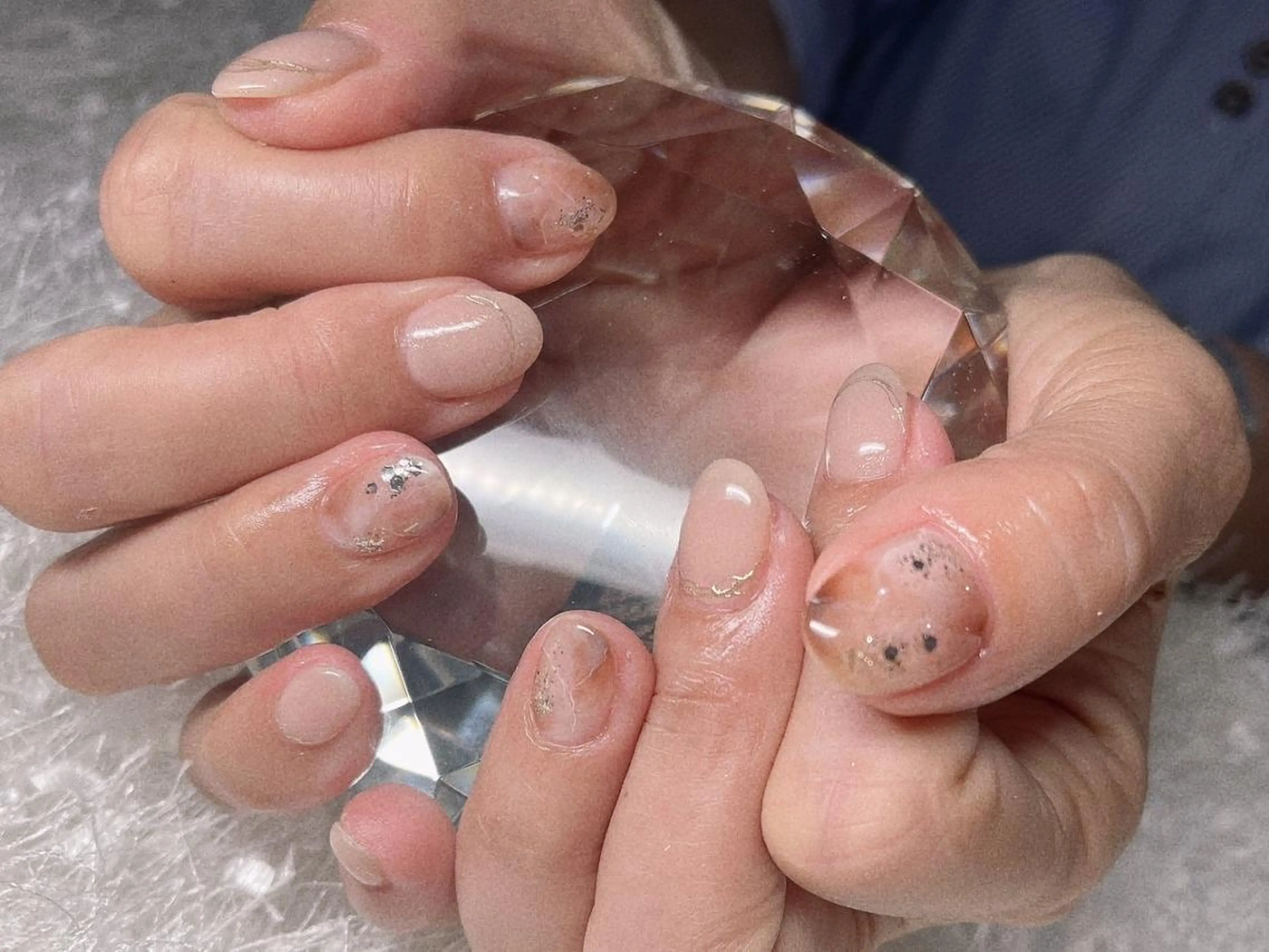 ネイル オーロラネイル 長さ出し ジェルネイル グラデーション 韓国ネイル ハンドネイル Nail&eye Belire 新宿のネイルデザイン